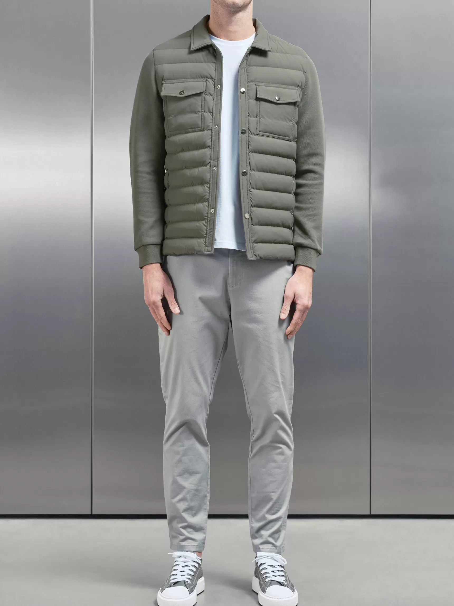 Clearance ARNE Hybrid Quilted Overshirt - Green Sage