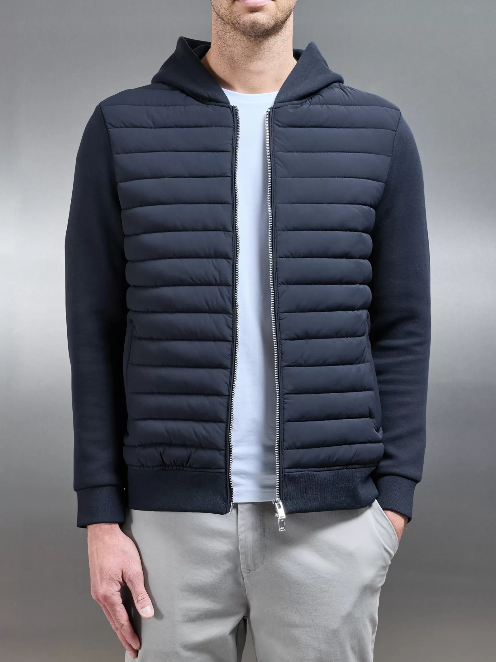 Outlet ARNE Hybrid Quilted Windbreaker - Navy