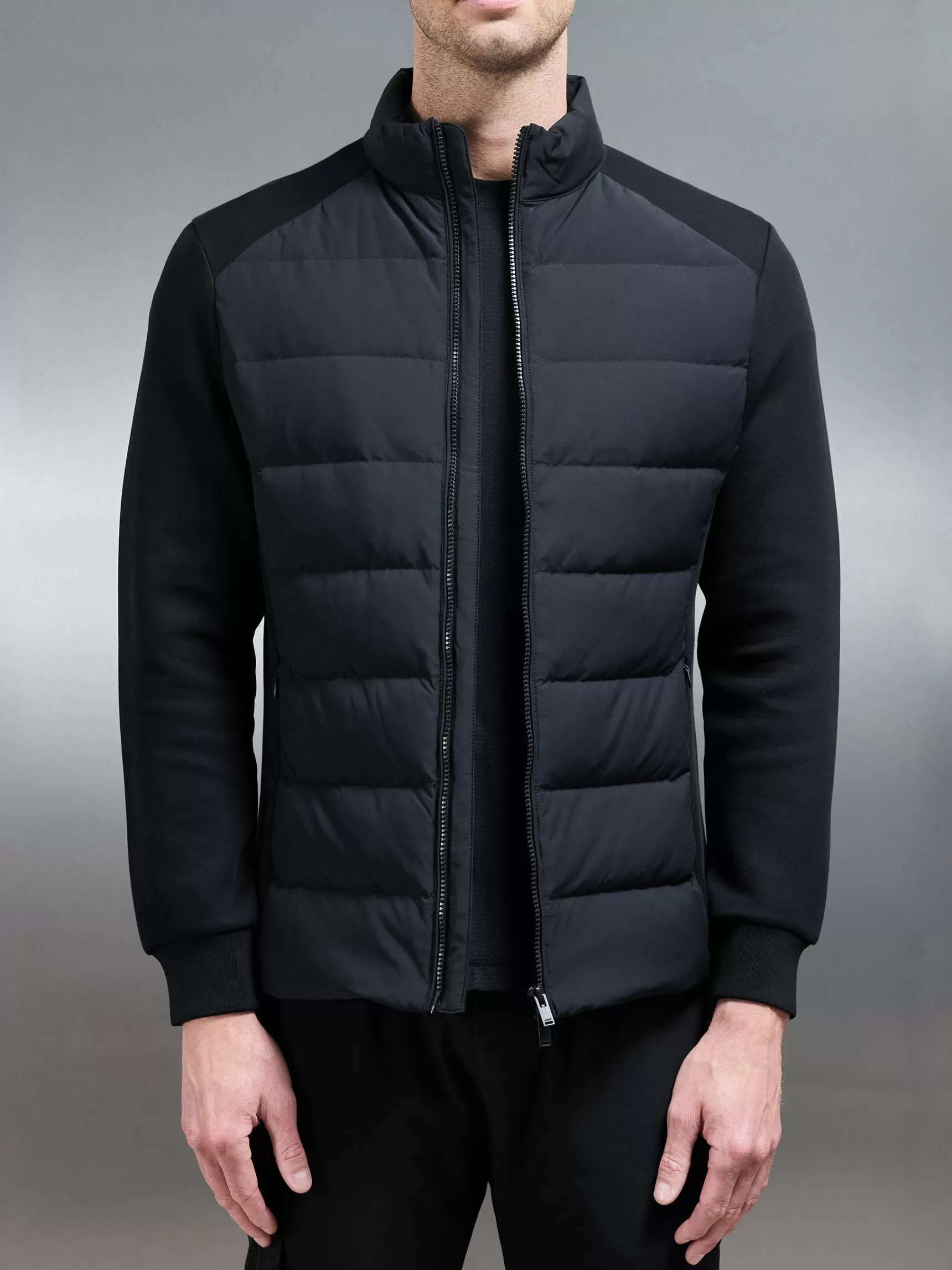 Cheap ARNE Hybrid Technical Puffer Jacket - Black