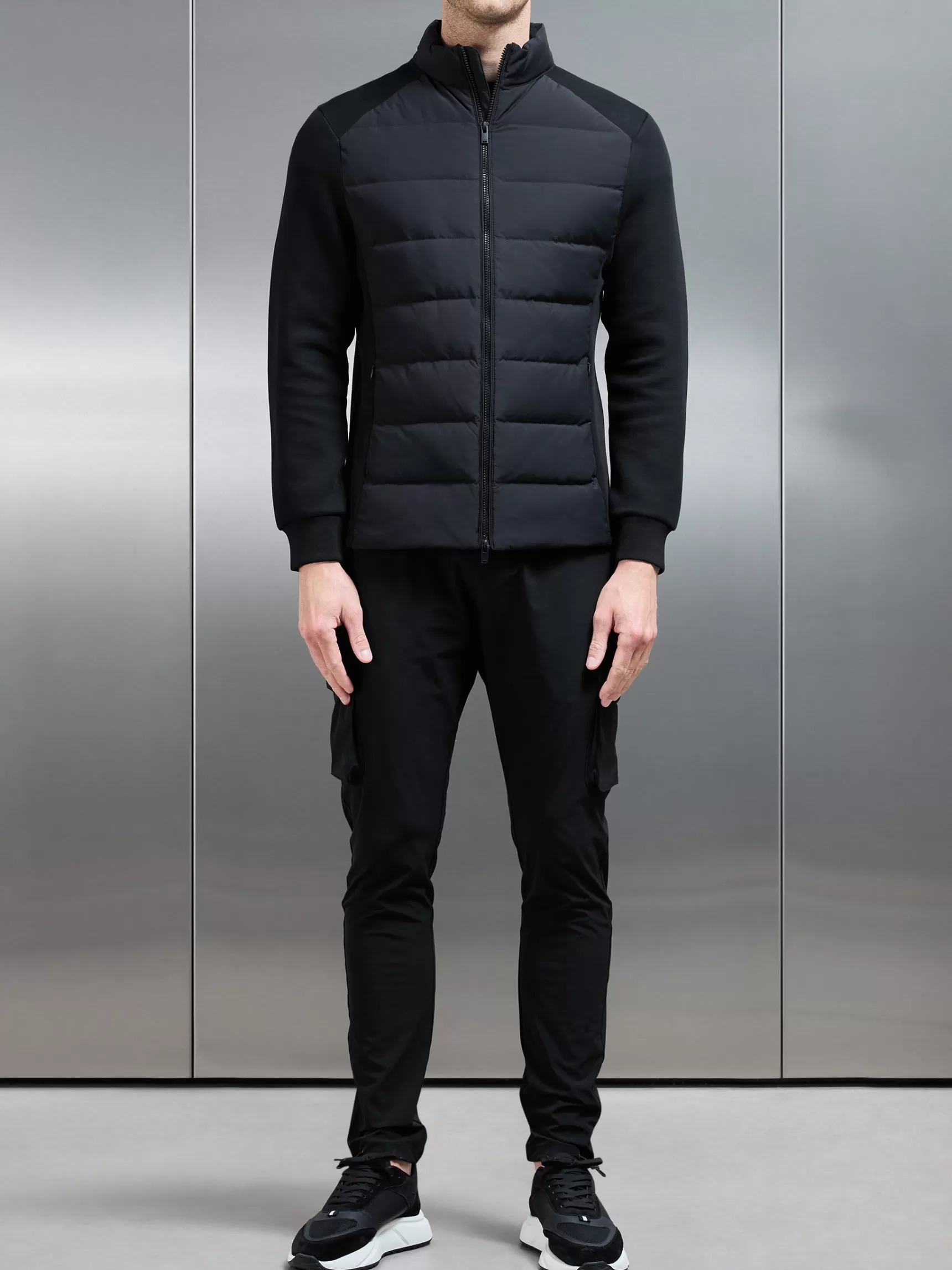 Cheap ARNE Hybrid Technical Puffer Jacket - Black