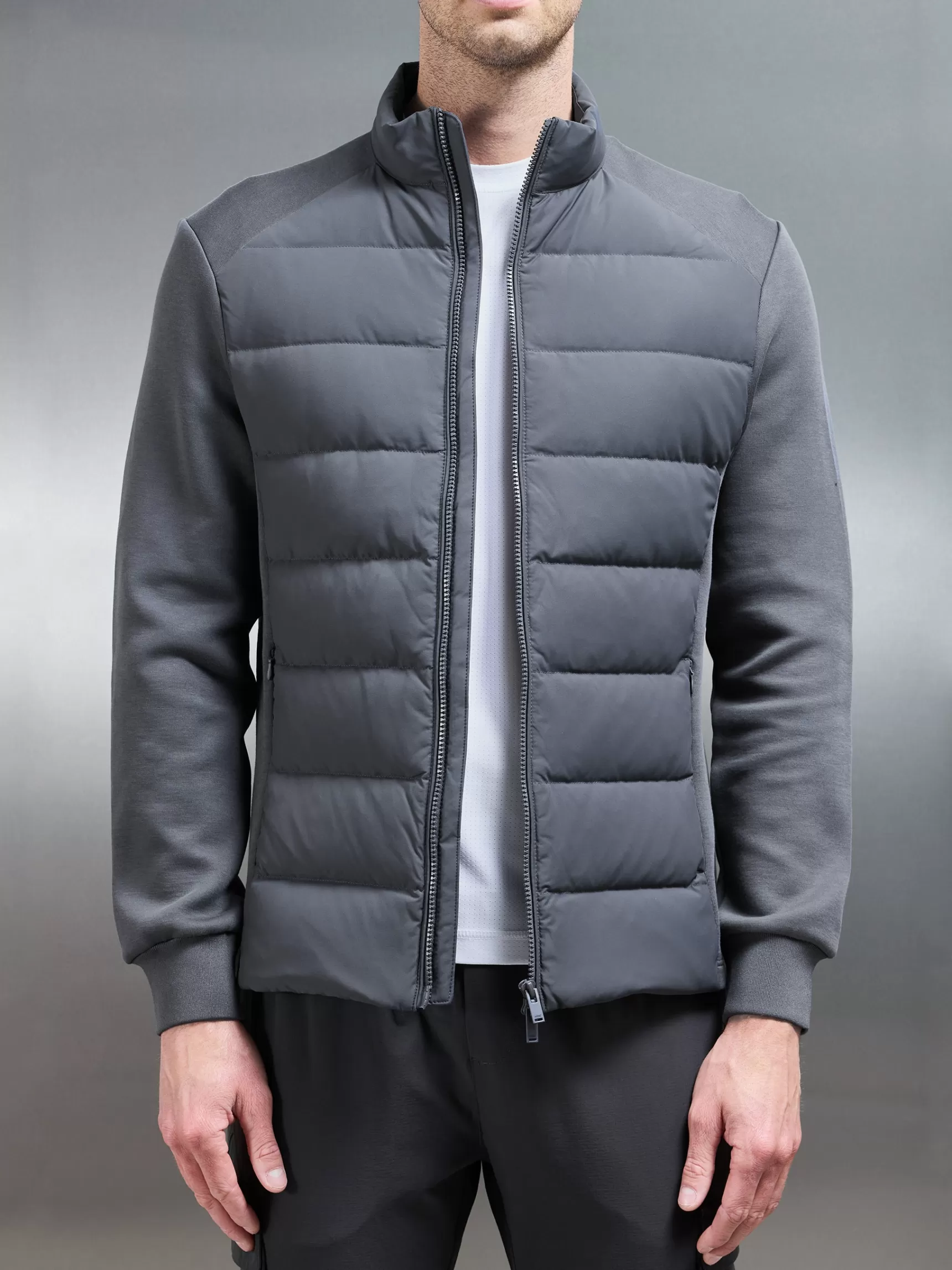 Store ARNE Hybrid Technical Puffer Jacket - Grey