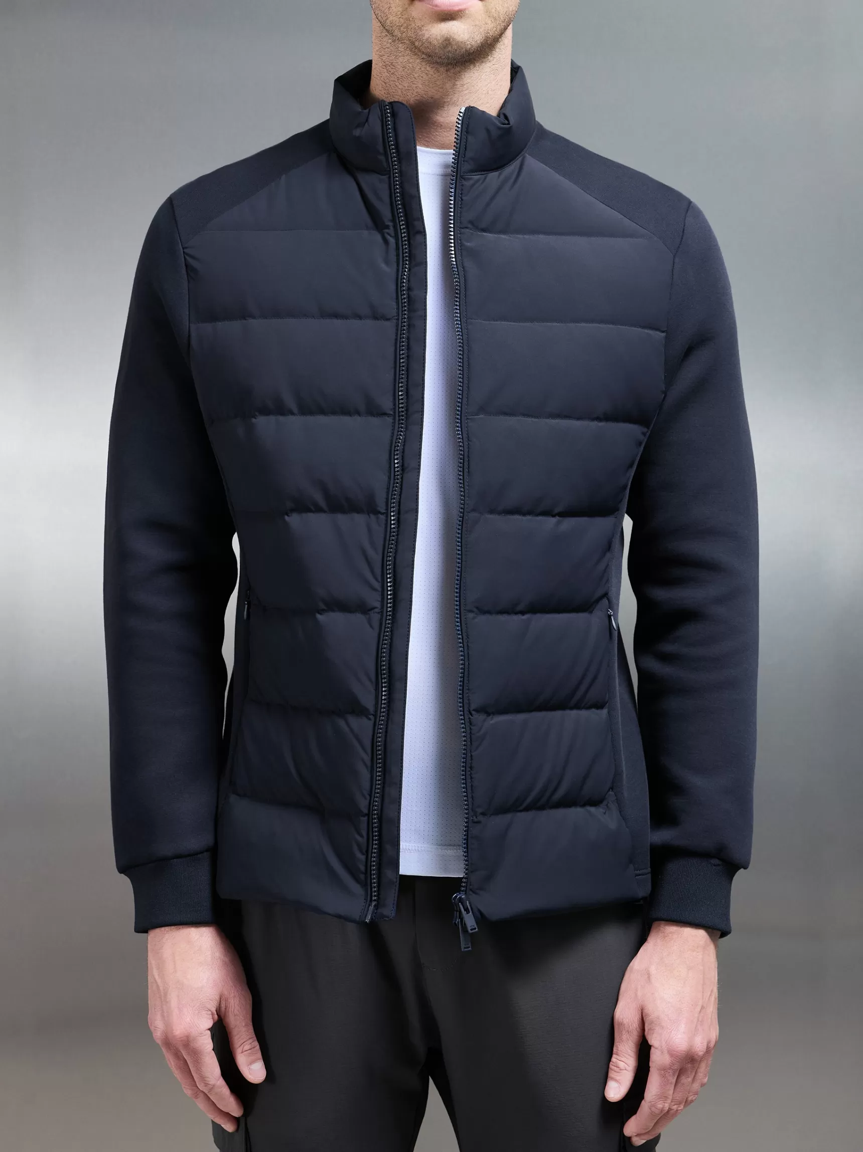 Outlet ARNE Hybrid Technical Puffer Jacket - Navy