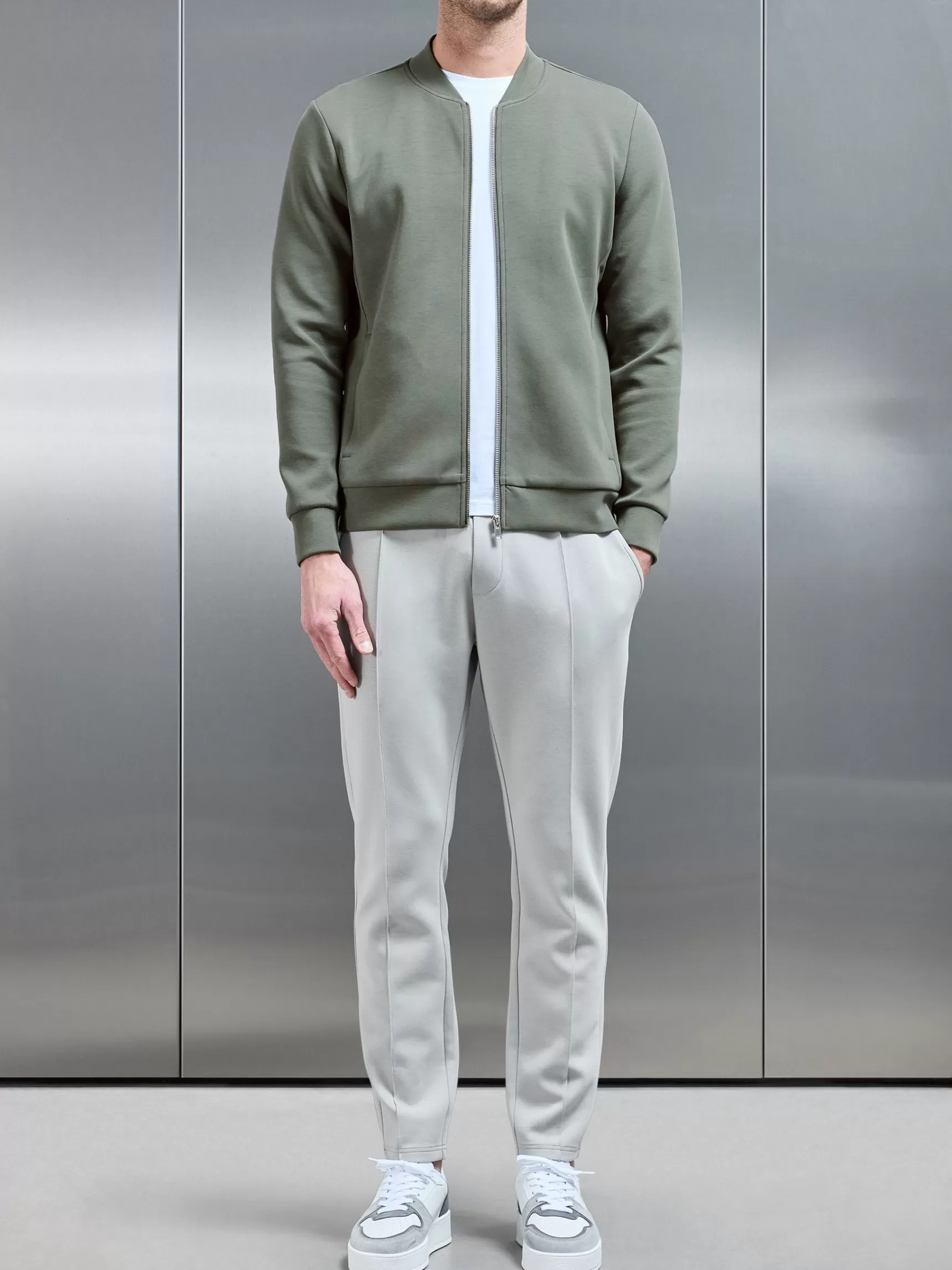 Hot ARNE Interlock Jersey Bomber Jacket - Sage
