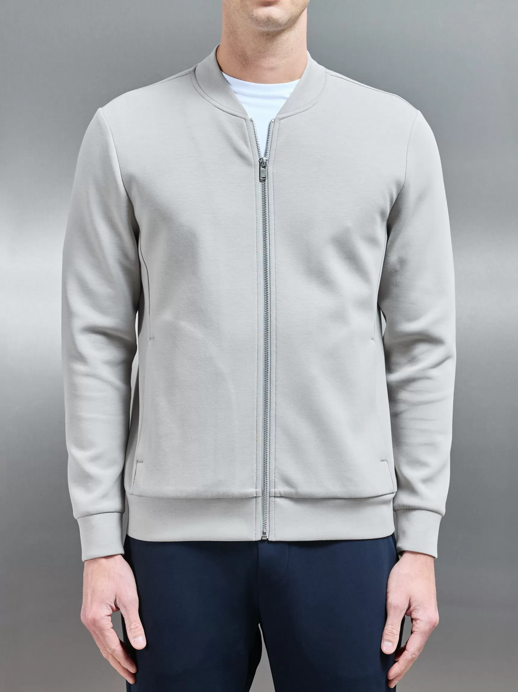 Best ARNE Interlock Jersey Bomber Jacket - Stone