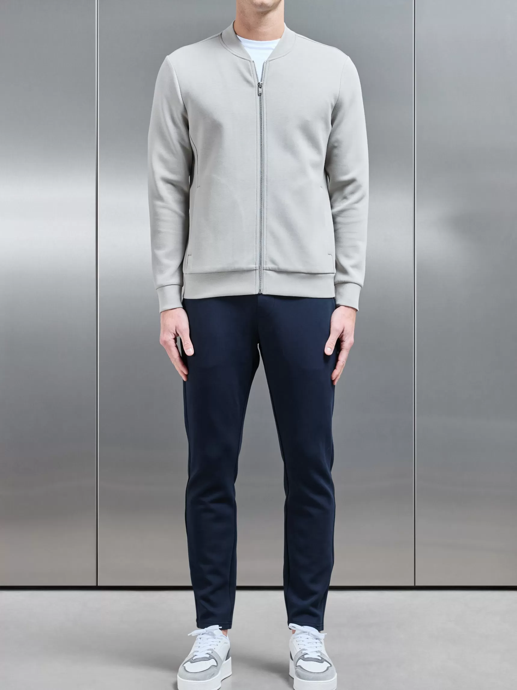 Best ARNE Interlock Jersey Bomber Jacket - Stone