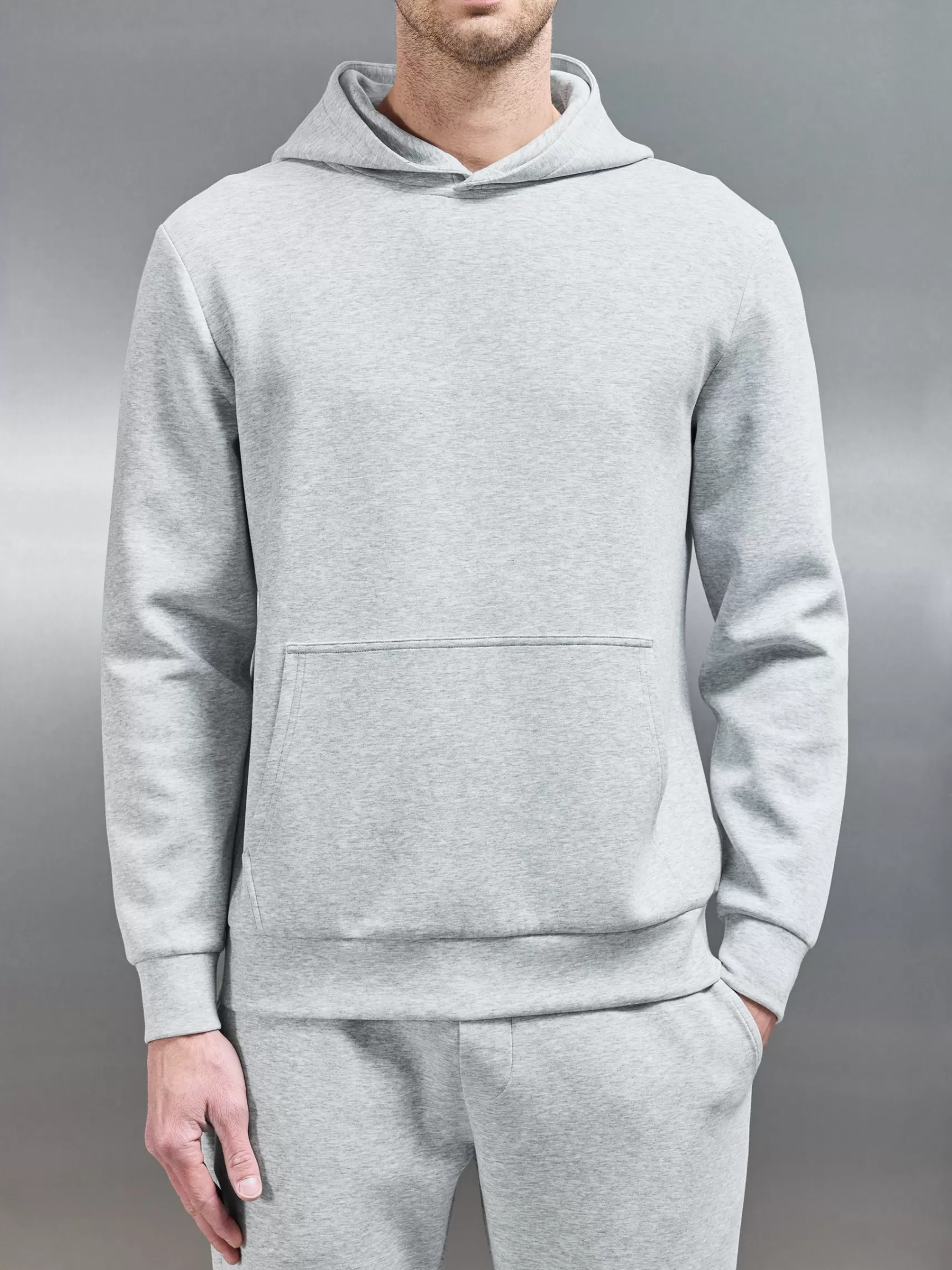 Sale ARNE Interlock Jersey Essential Hoodie - Marl Grey MarlGrey
