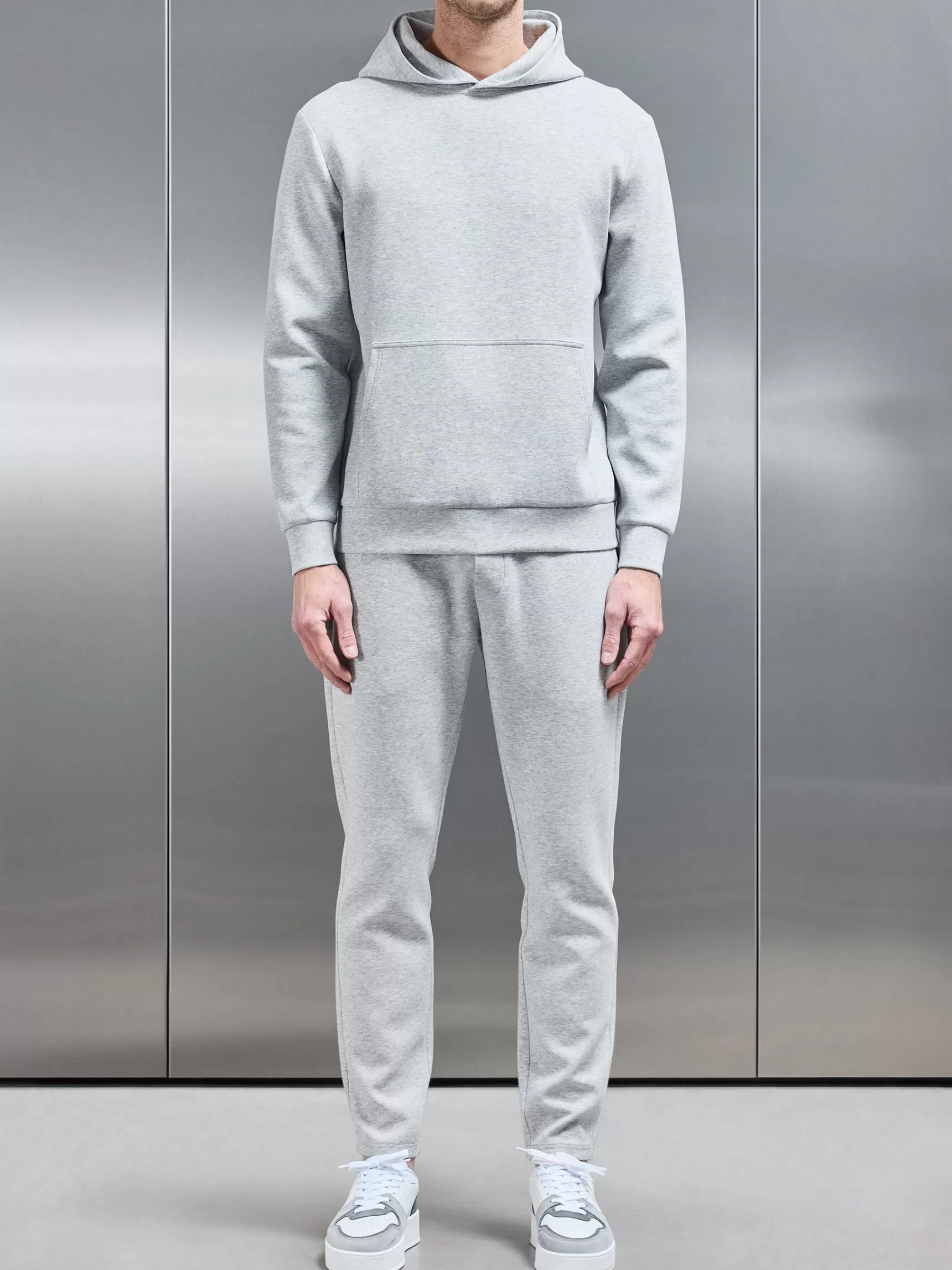 Sale ARNE Interlock Jersey Essential Hoodie - Marl Grey MarlGrey