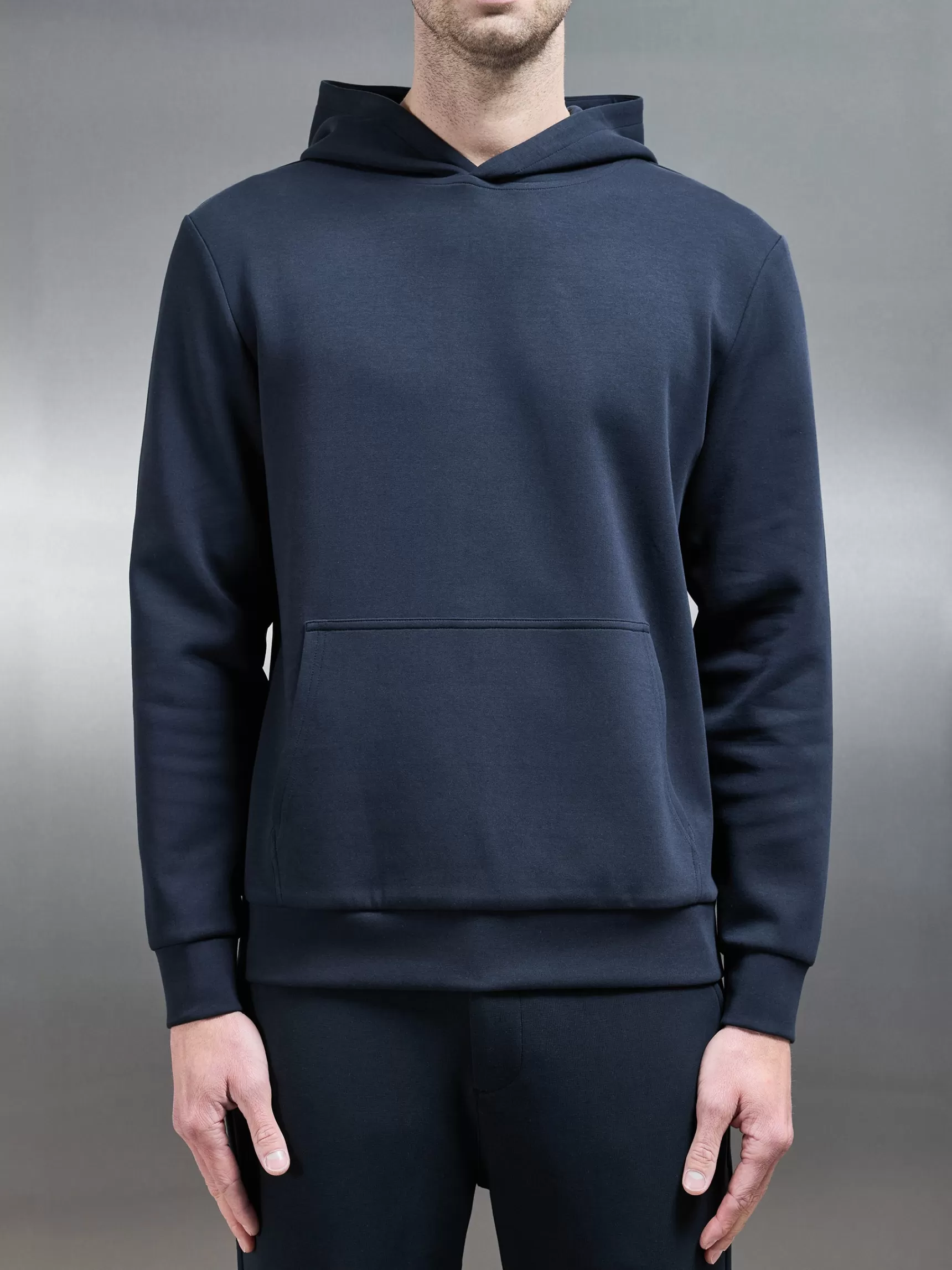 Clearance ARNE Interlock Jersey Essential Hoodie - Navy