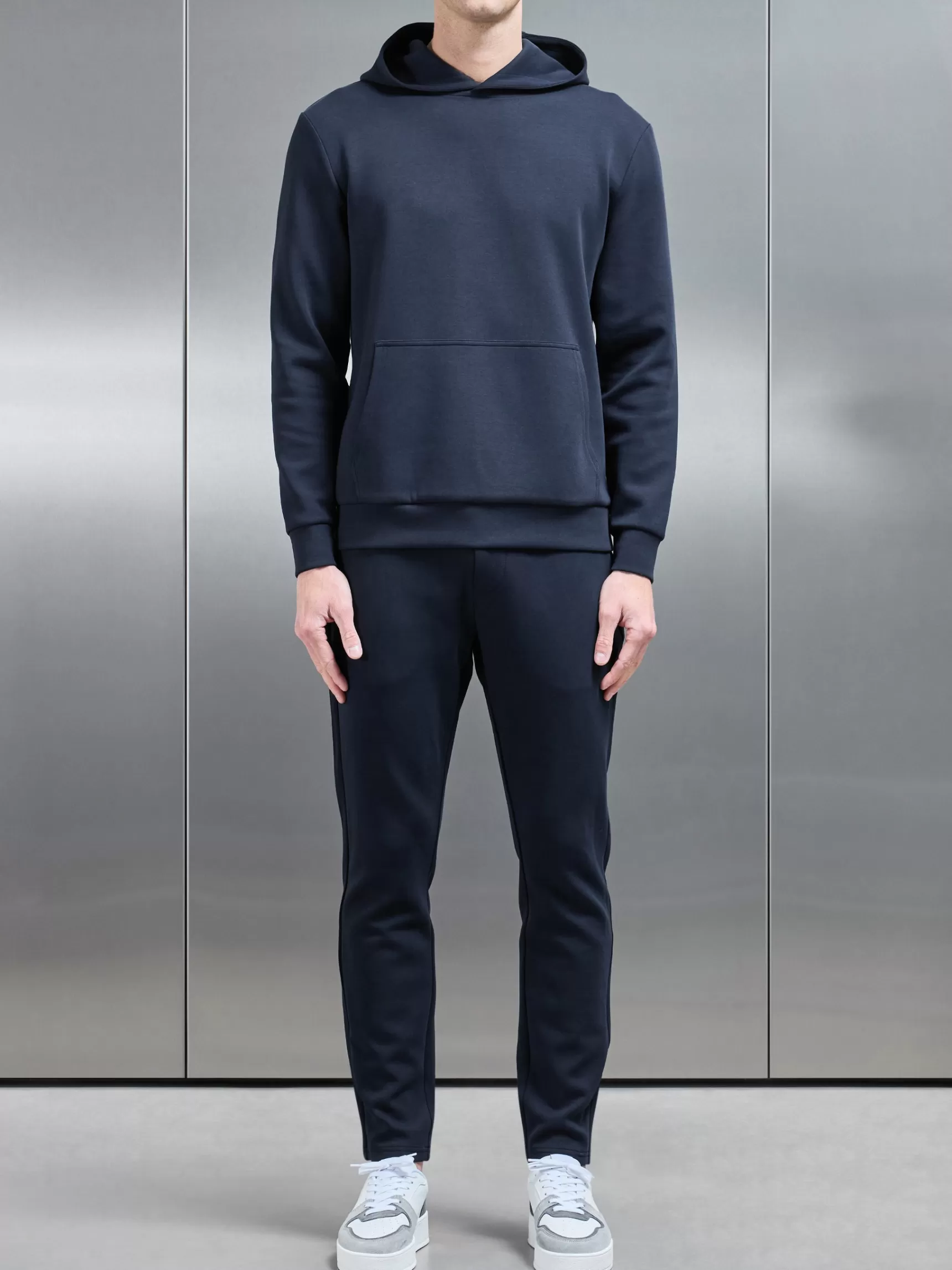 Clearance ARNE Interlock Jersey Essential Hoodie - Navy