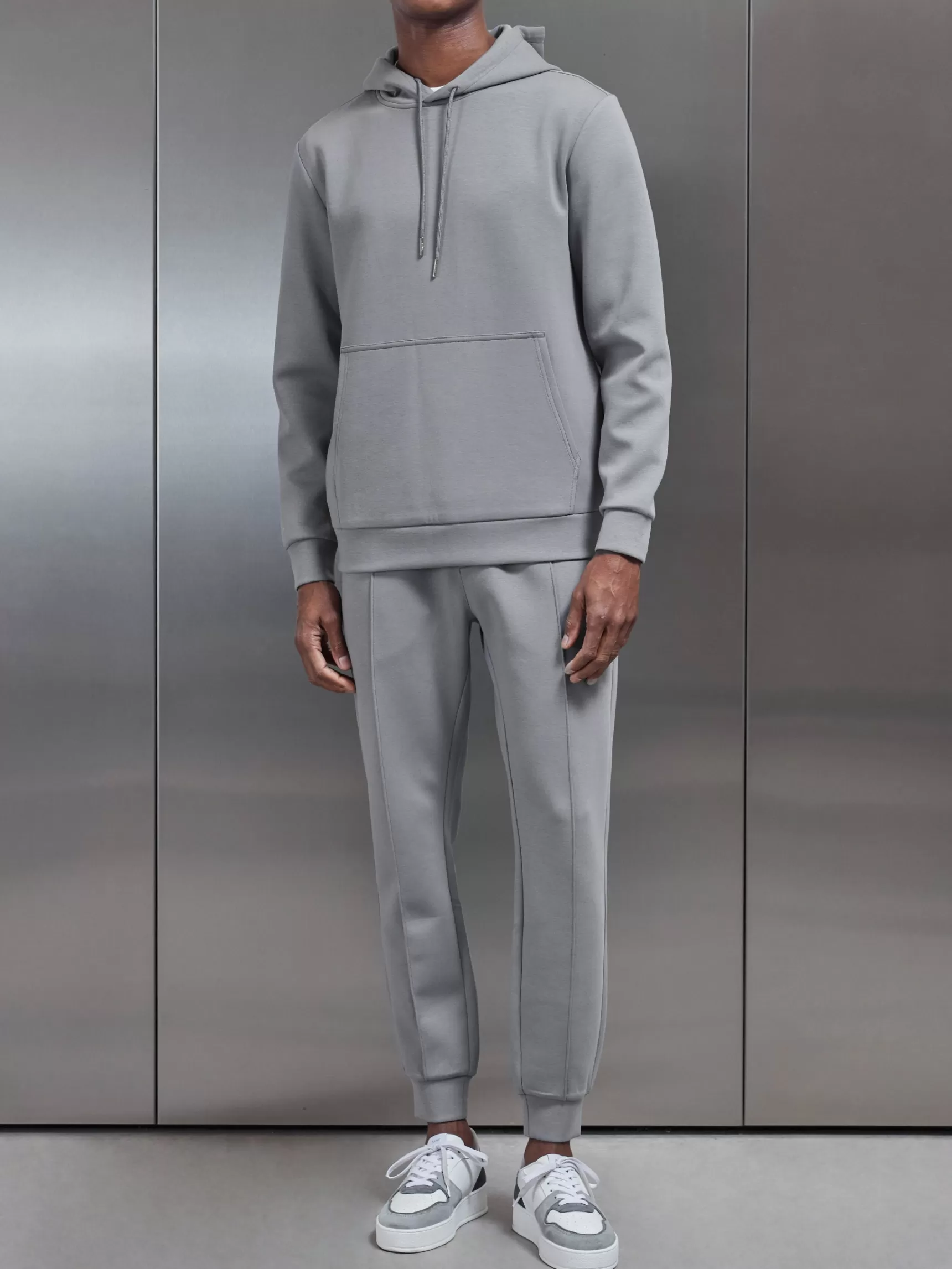 Store ARNE Interlock Jersey Hoodie - Grey