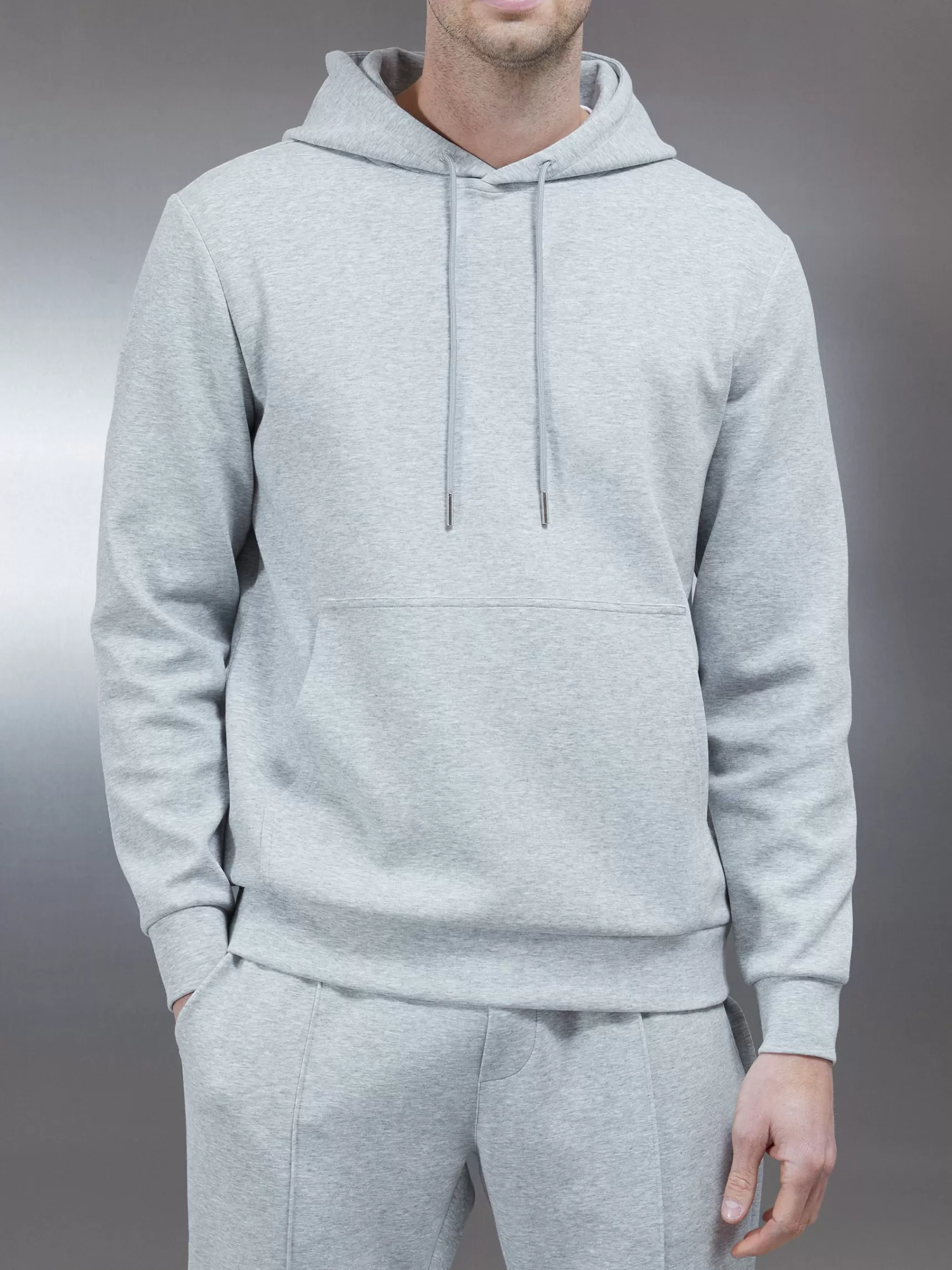 Sale ARNE Interlock Jersey Hoodie - Marl Grey MarlGrey