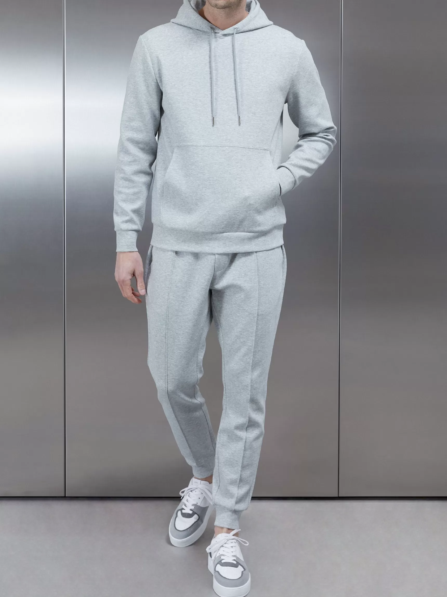 Sale ARNE Interlock Jersey Hoodie - Marl Grey MarlGrey