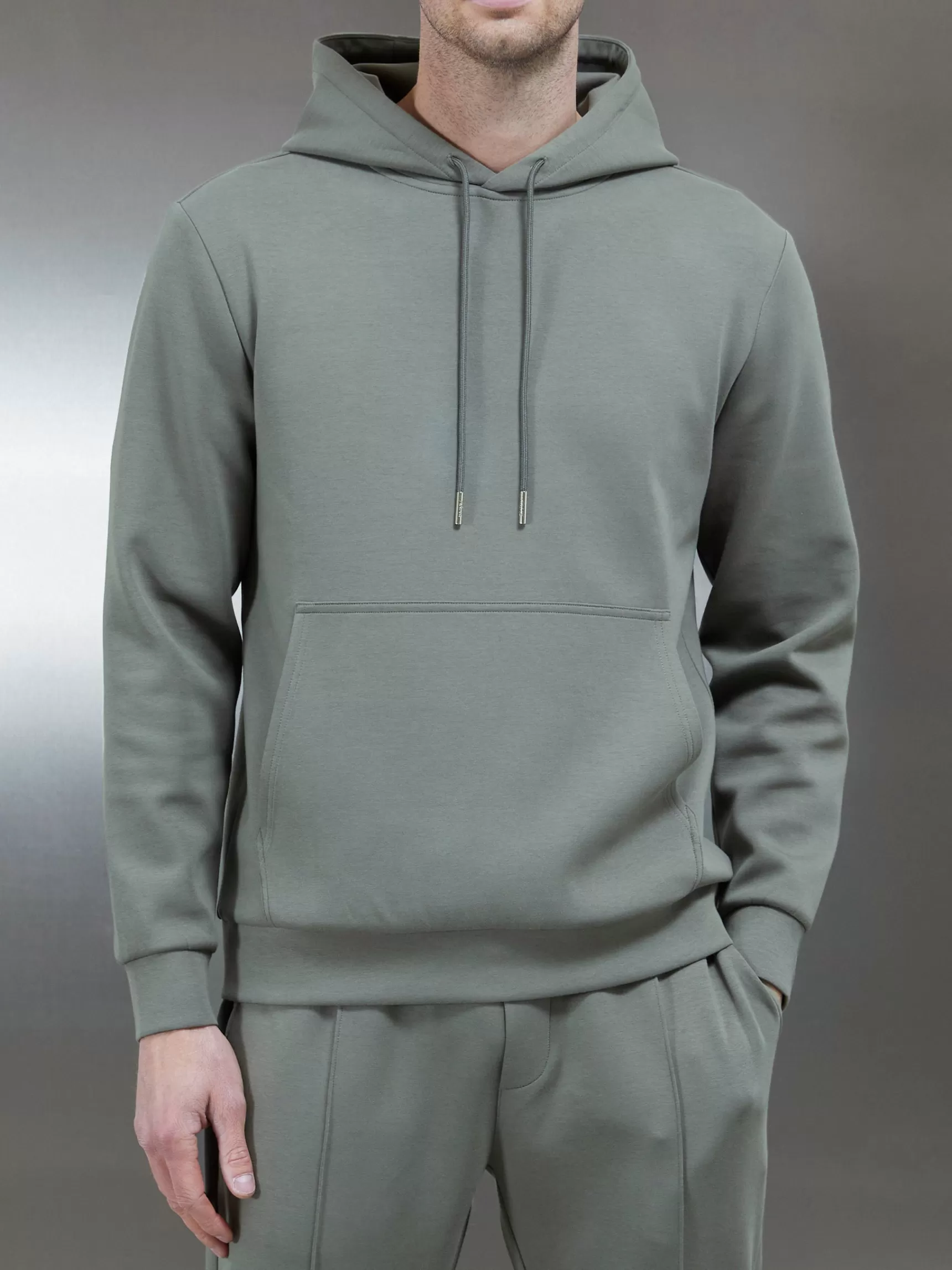 Cheap ARNE Interlock Jersey Hoodie - Sage