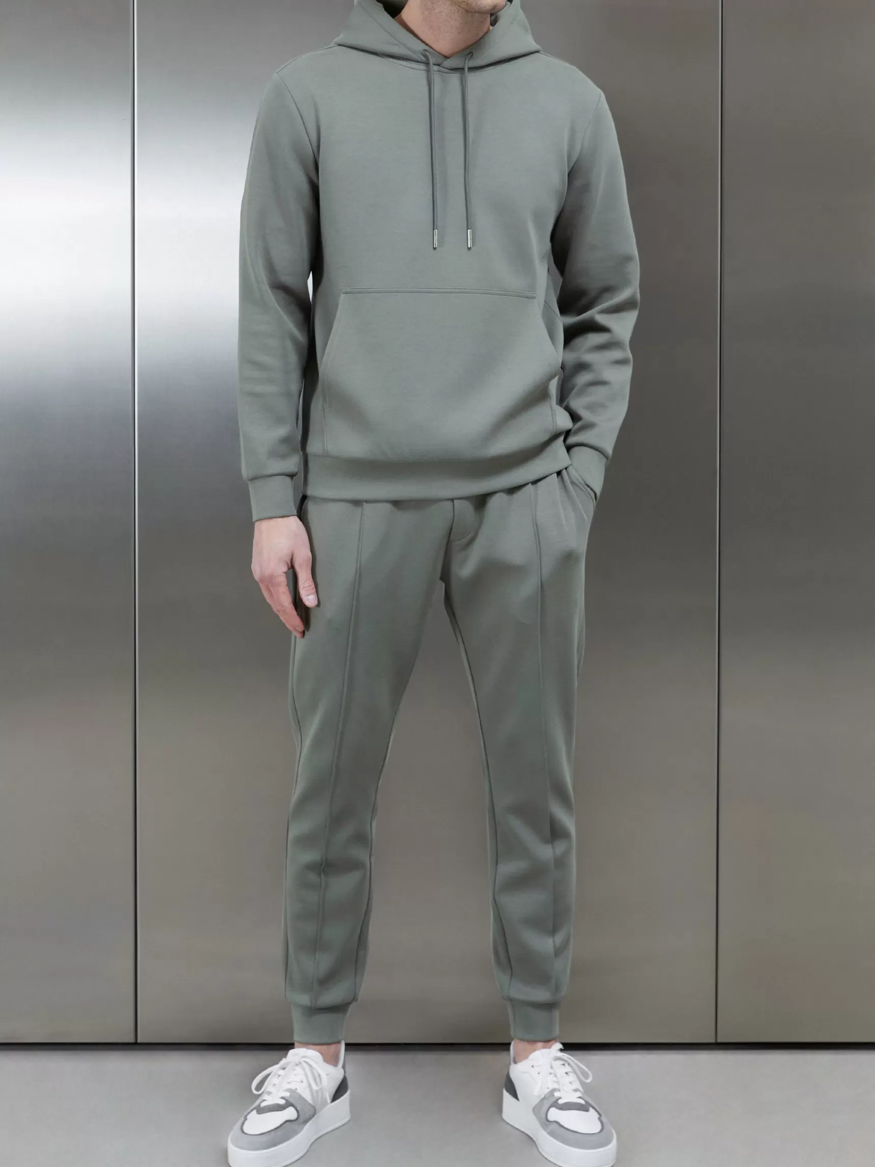 Cheap ARNE Interlock Jersey Hoodie - Sage