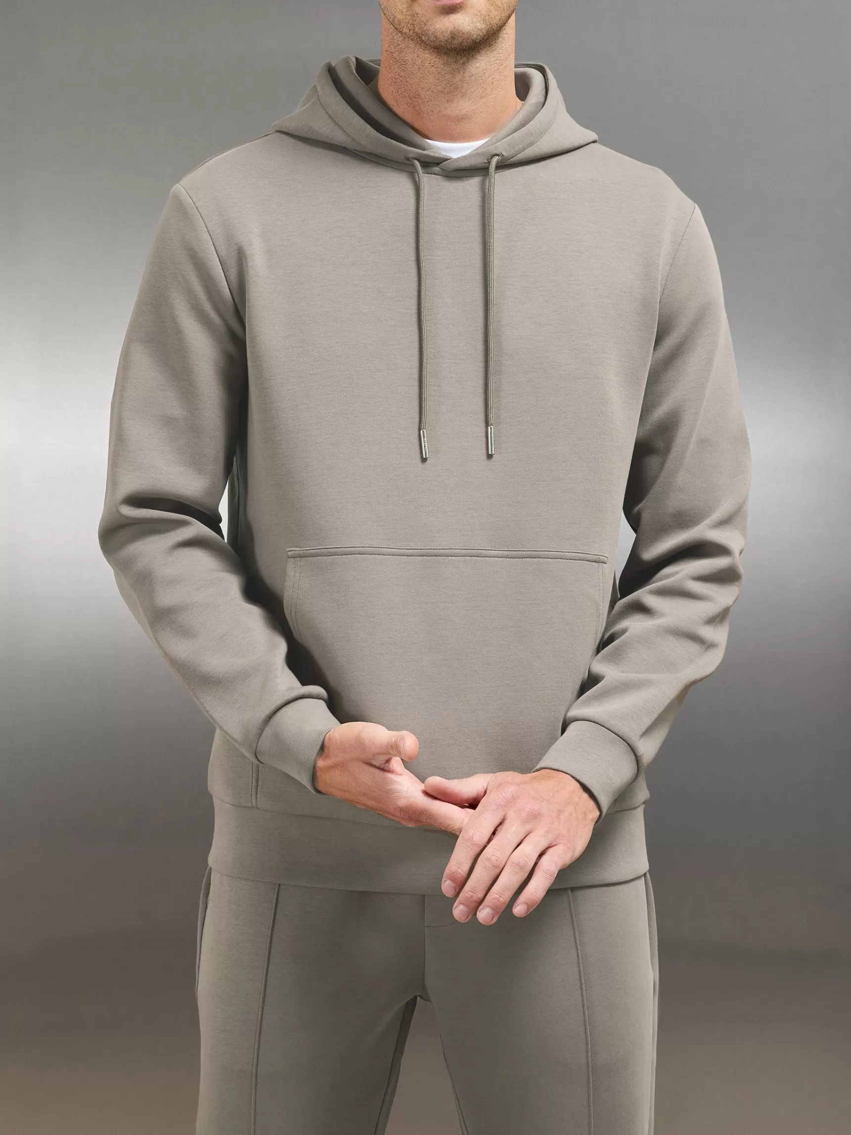 Hot ARNE Interlock Jersey Hoodie - Taupe
