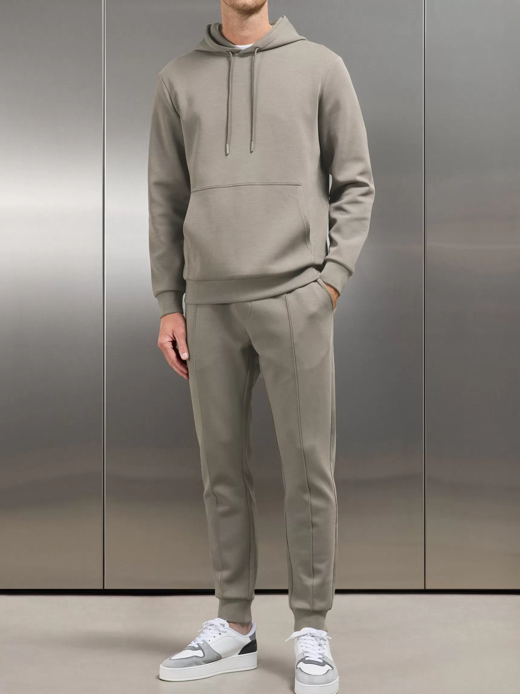 Hot ARNE Interlock Jersey Hoodie - Taupe