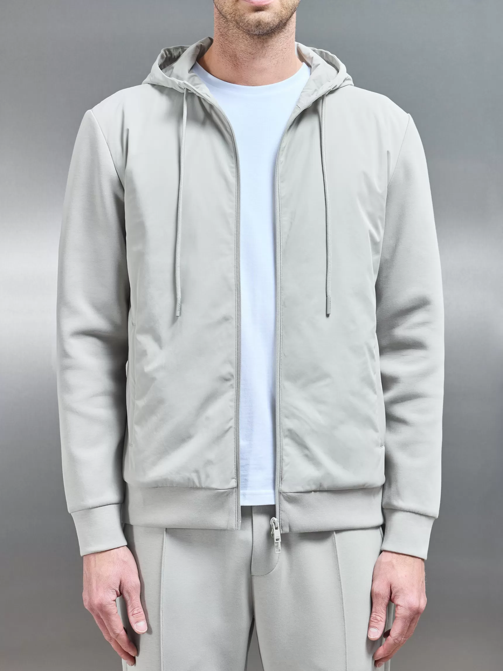 Online ARNE Interlock Jersey Hybrid Windbreaker - Stone