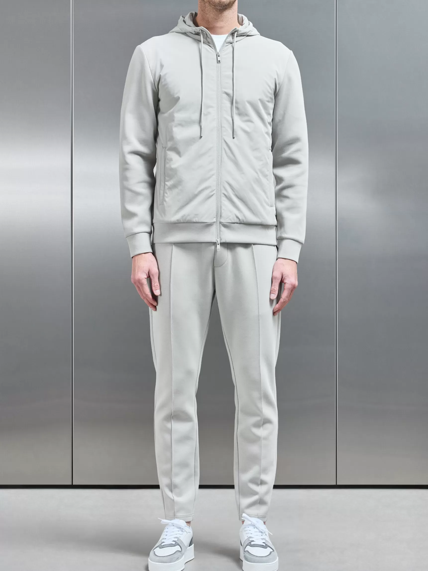 Online ARNE Interlock Jersey Hybrid Windbreaker - Stone