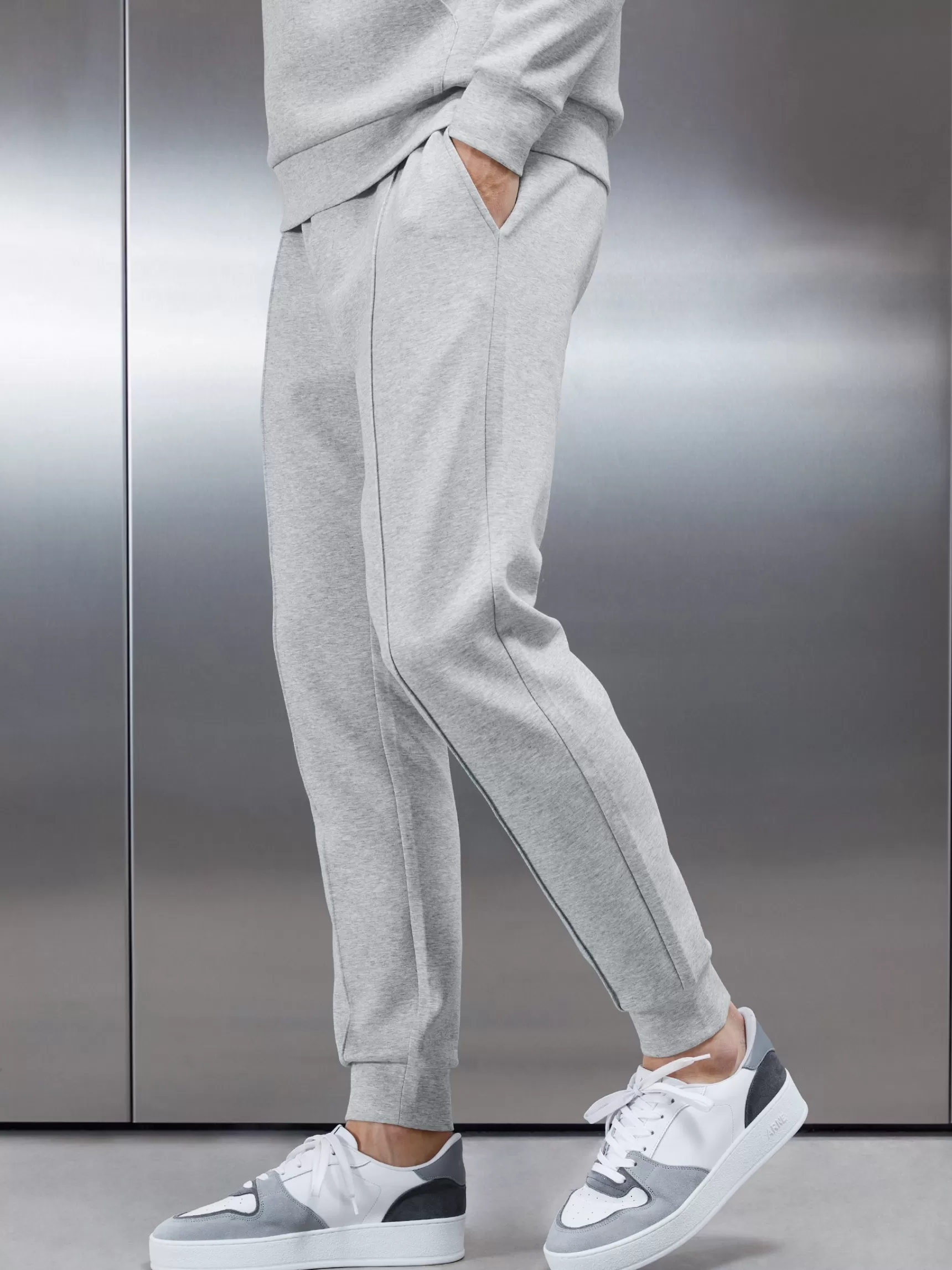 Cheap ARNE Interlock Jersey Jogger - Marl Grey MarlGrey