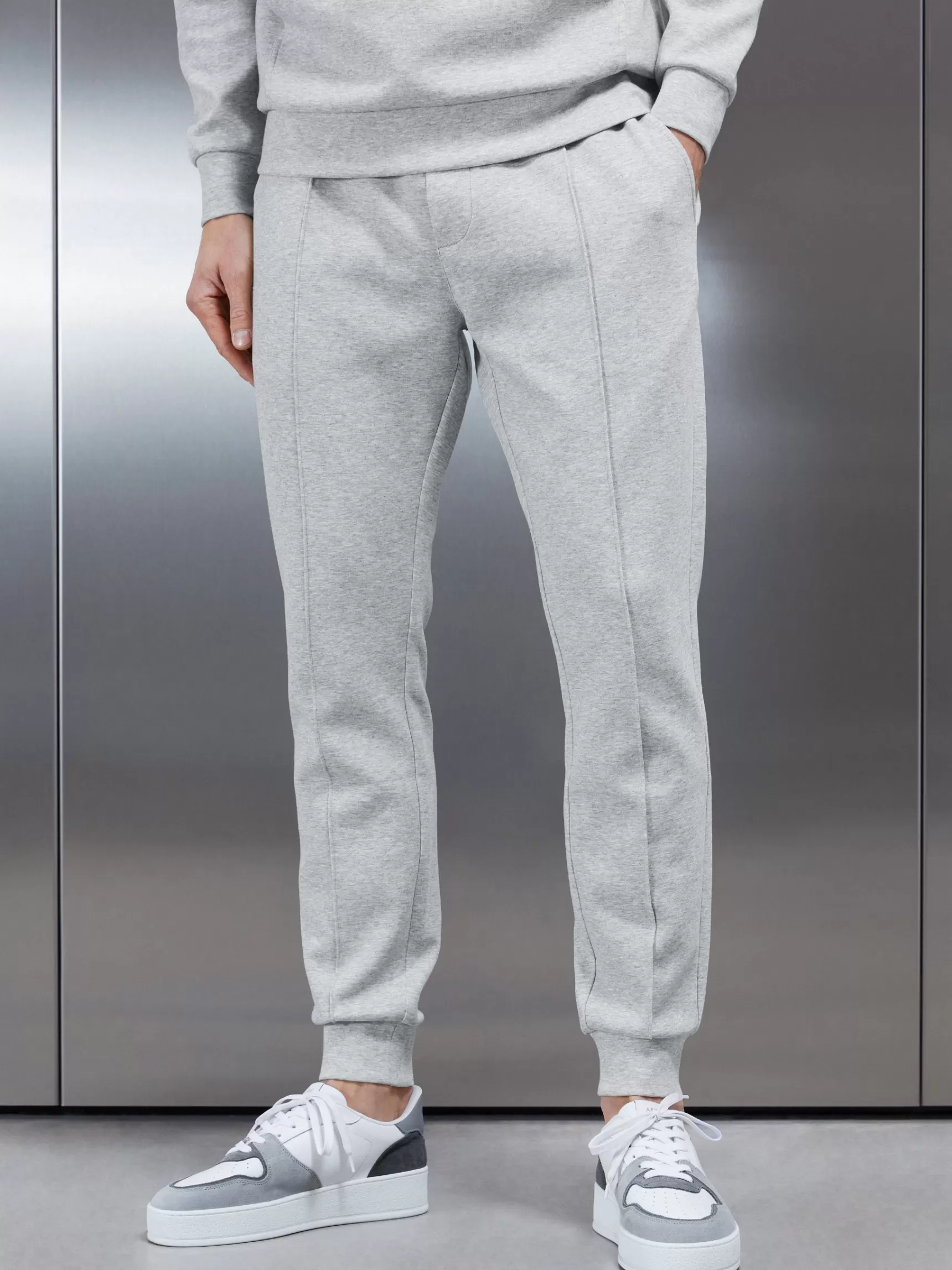 Cheap ARNE Interlock Jersey Jogger - Marl Grey MarlGrey
