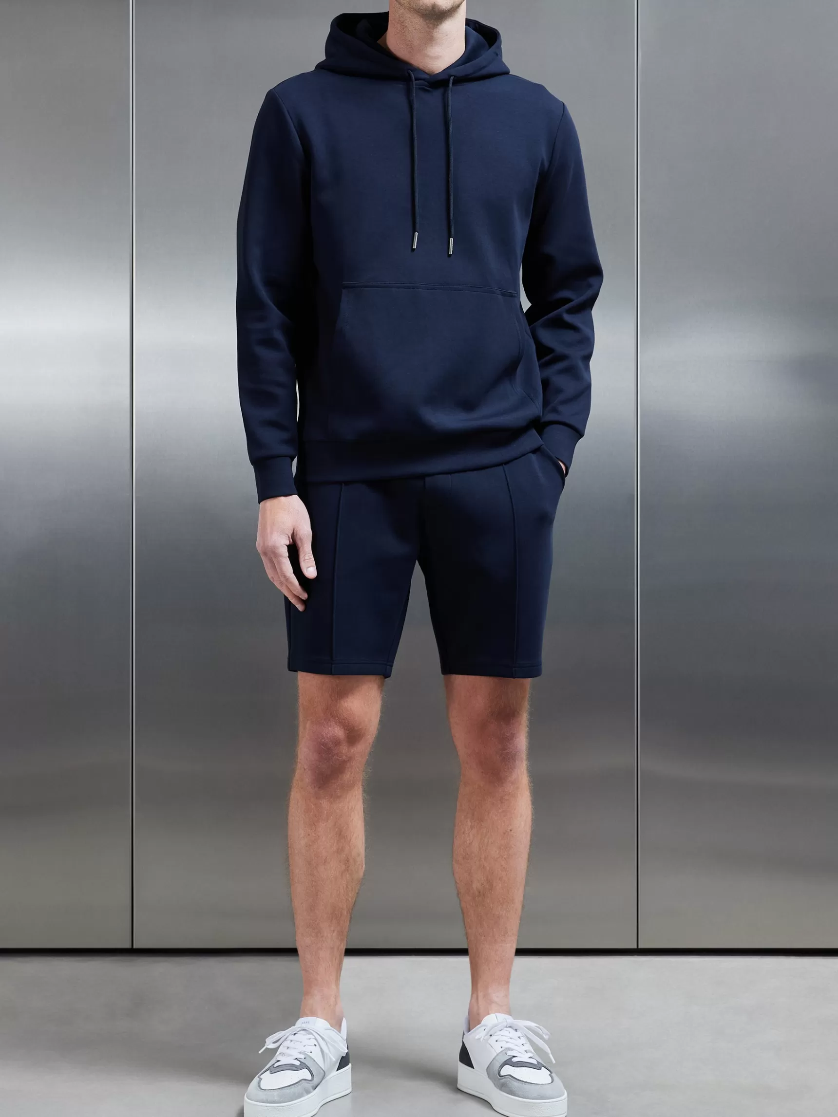 Store ARNE Interlock Jersey Short - Navy