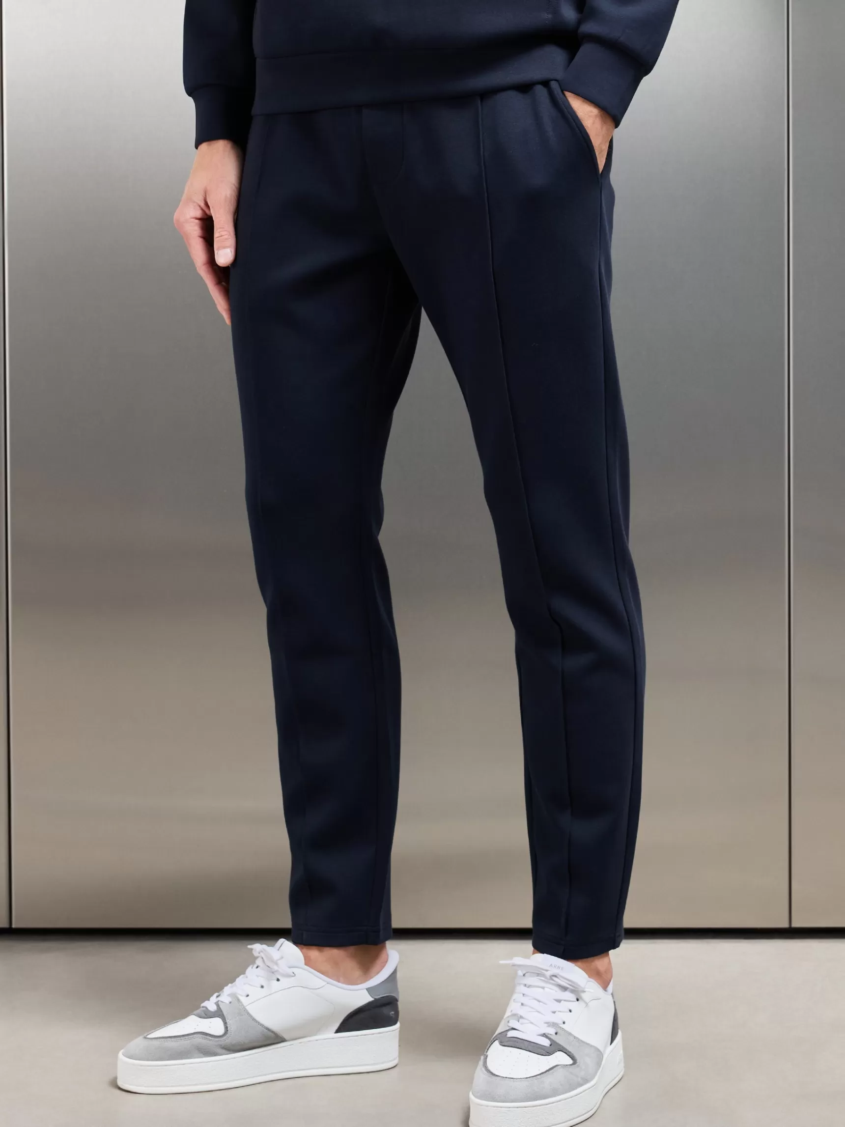 Online ARNE Interlock Jersey Tapered Jogger - Navy