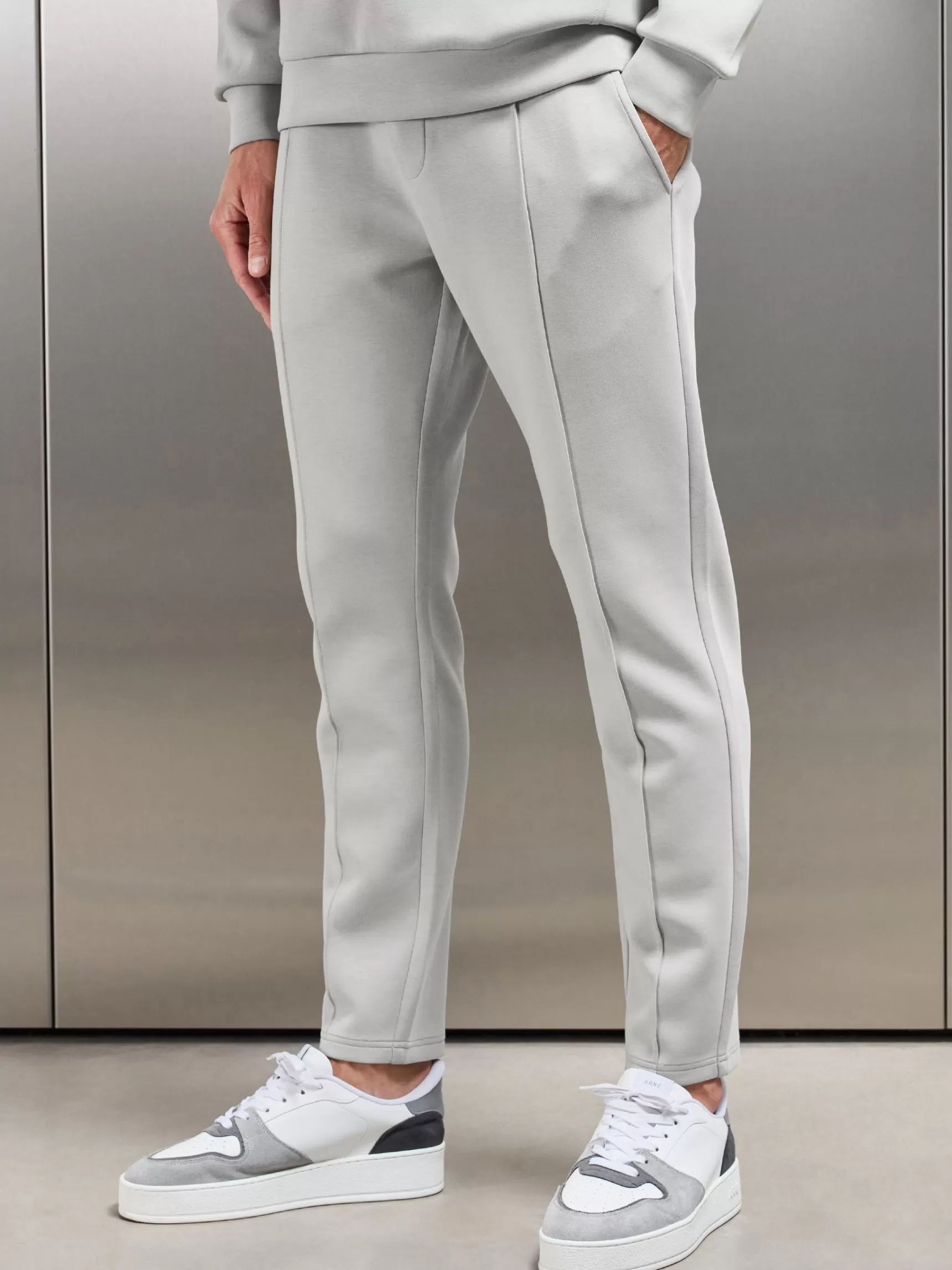Online ARNE Interlock Jersey Tapered Jogger - Stone