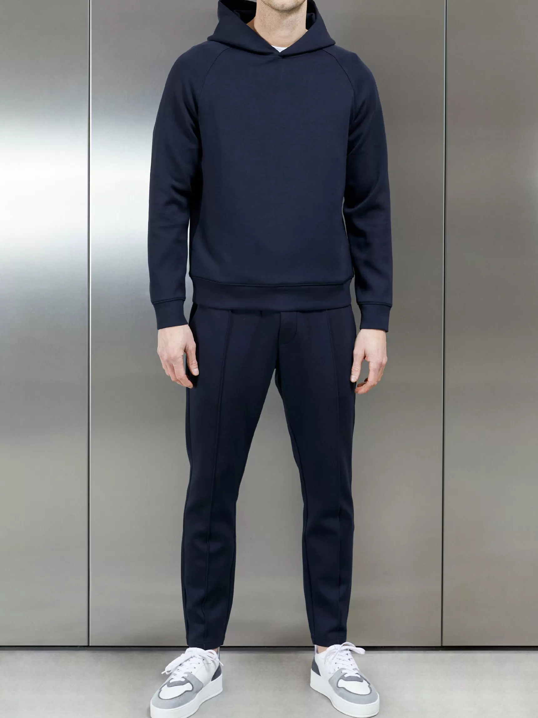 Fashion ARNE Interlock Neoprene Hoodie - Navy
