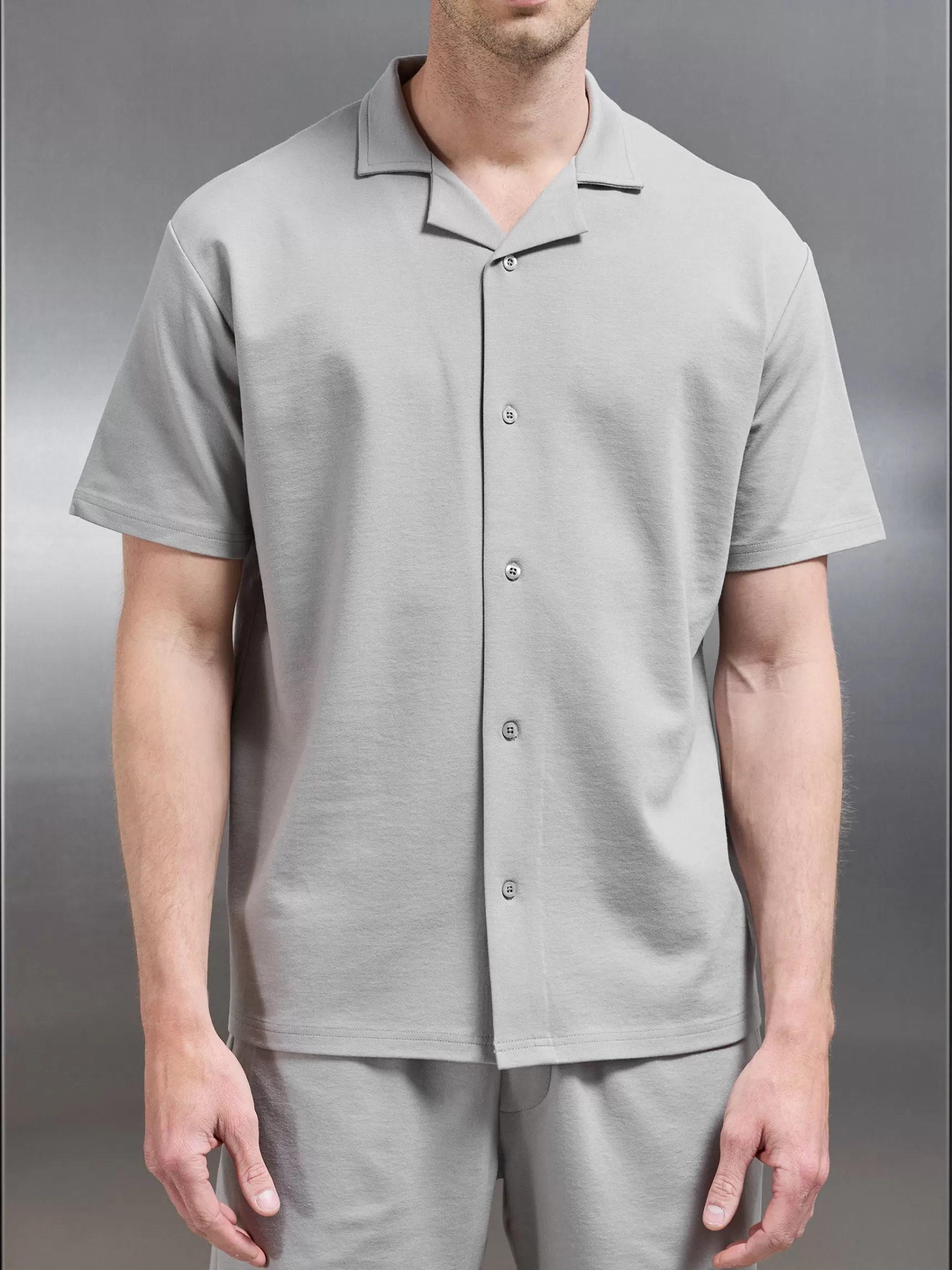 Best ARNE Interlock Relaxed Fit Revere Collar Shirt - Stone