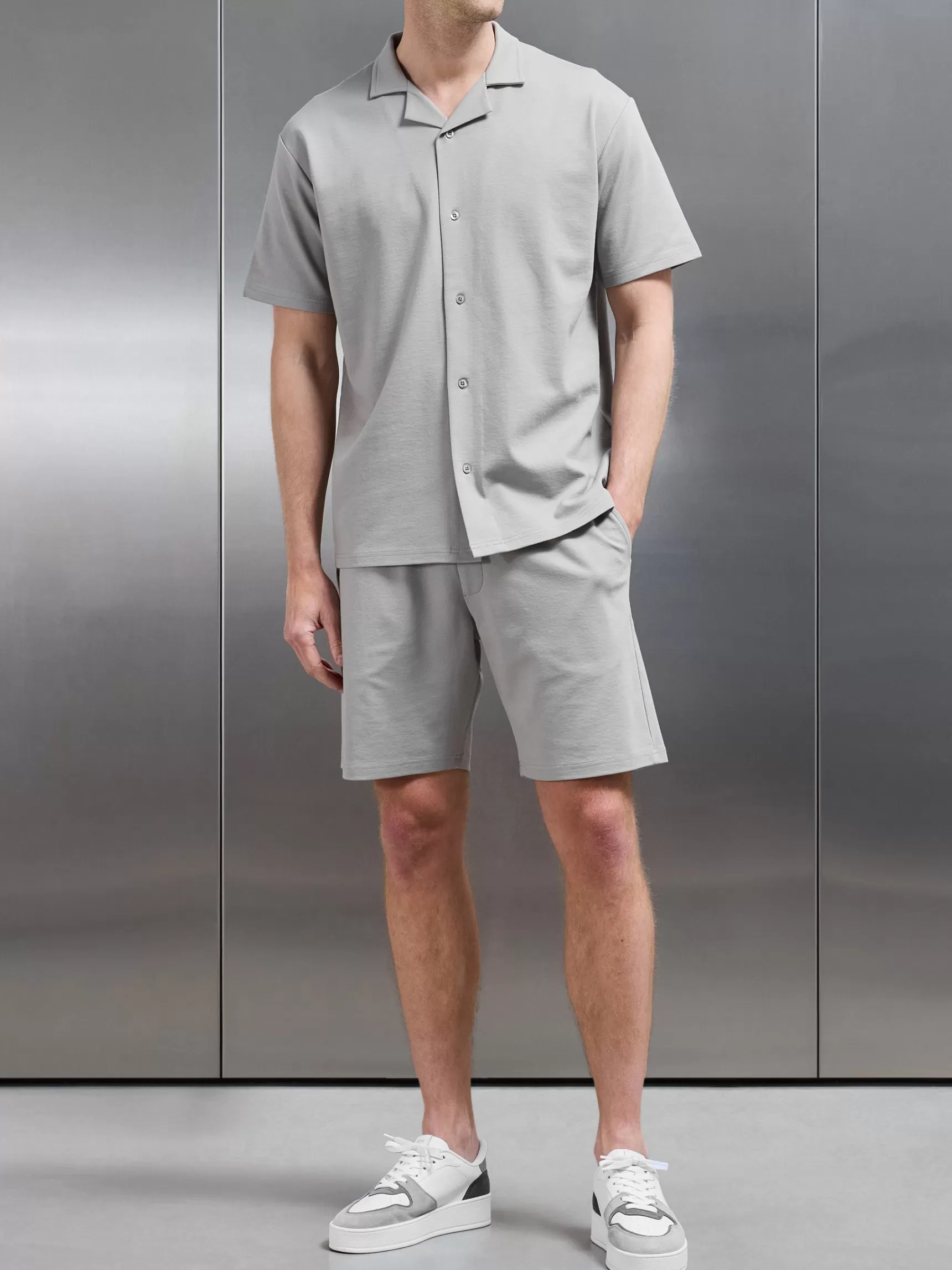 Best ARNE Interlock Relaxed Fit Revere Collar Shirt - Stone