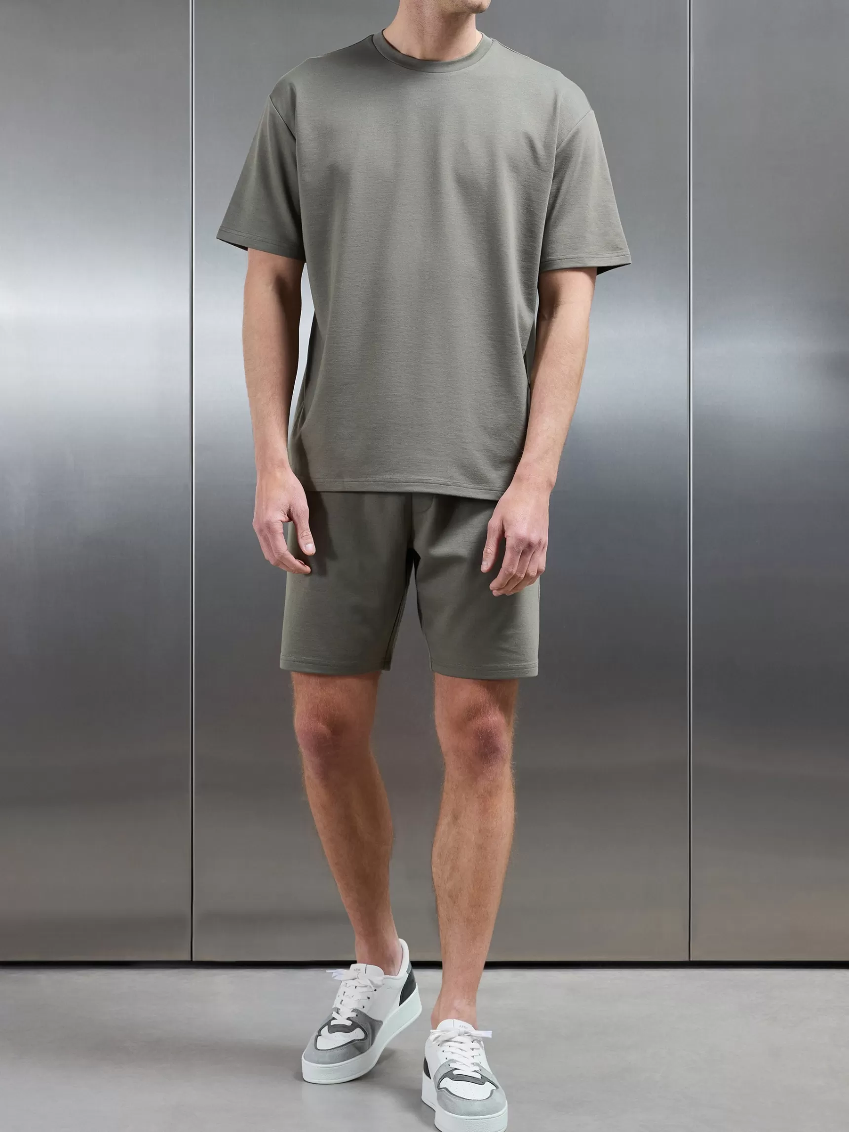 Store ARNE Interlock Relaxed Fit T-Shirt - Sage