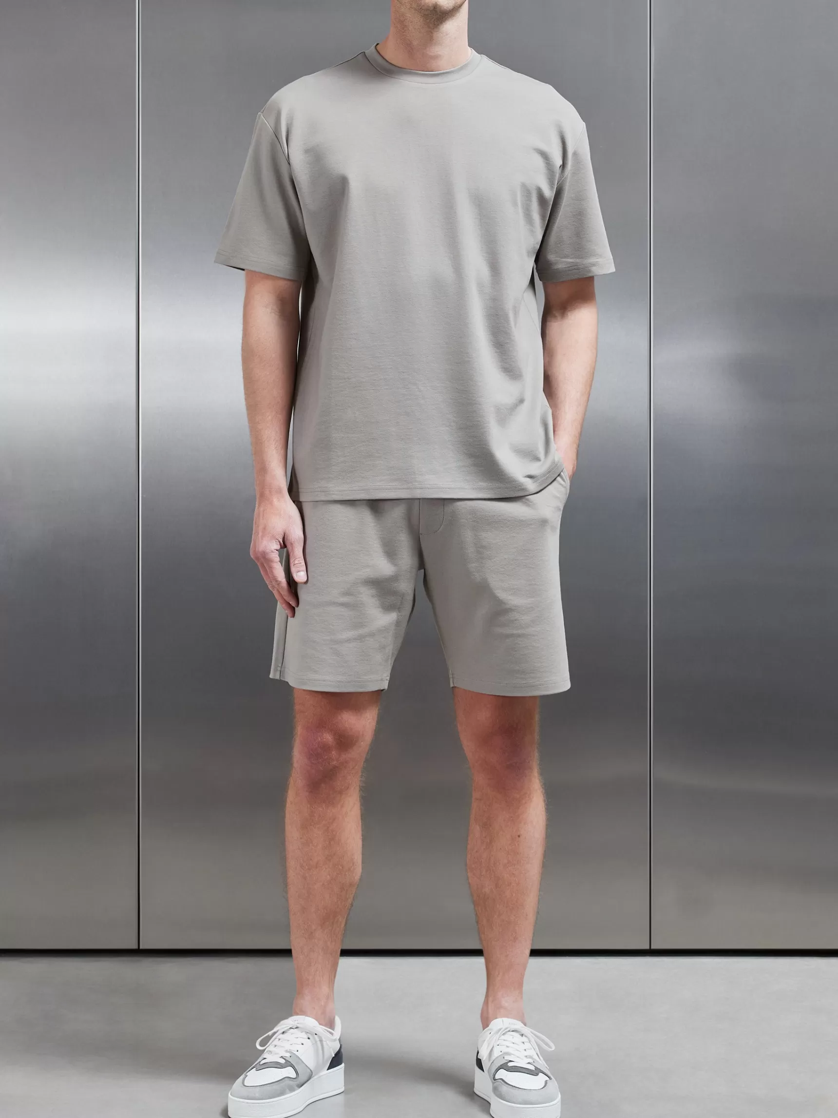 Online ARNE Interlock Relaxed Fit T-Shirt - Stone