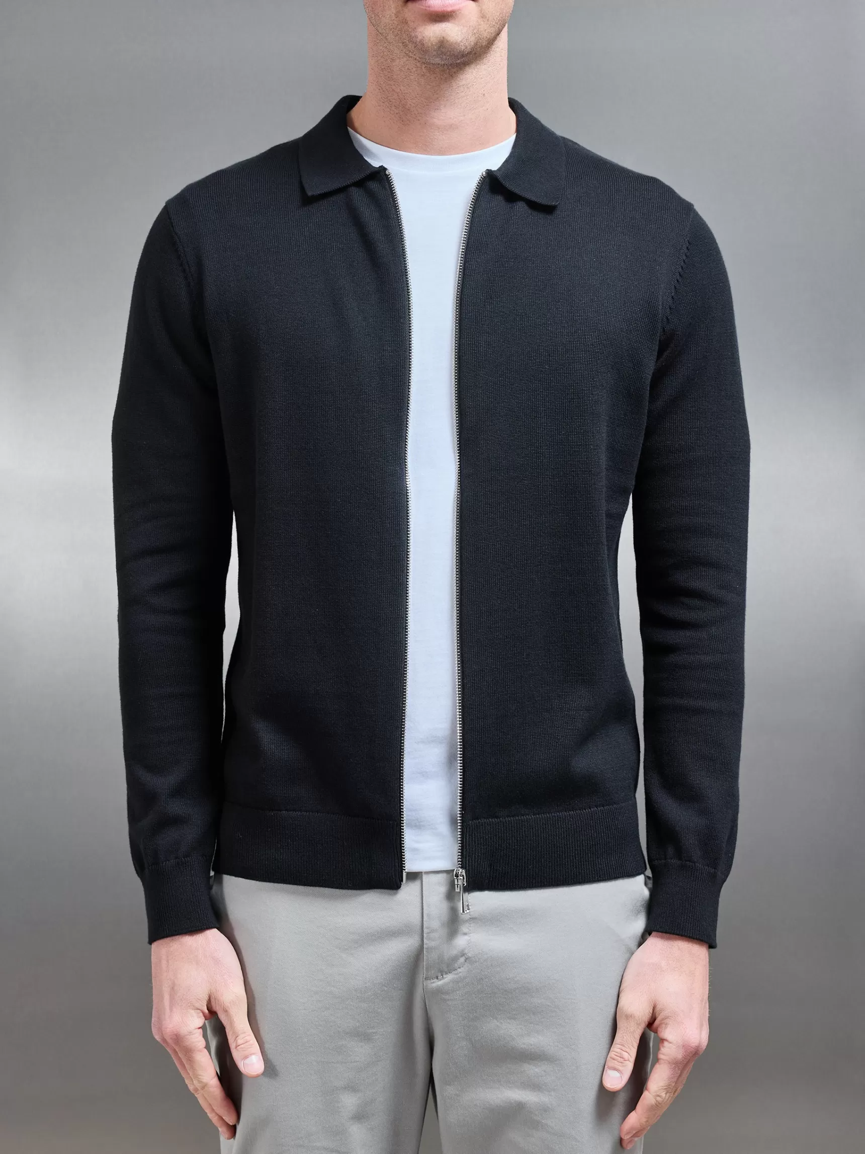 Hot ARNE Knitted Overshirt - Black
