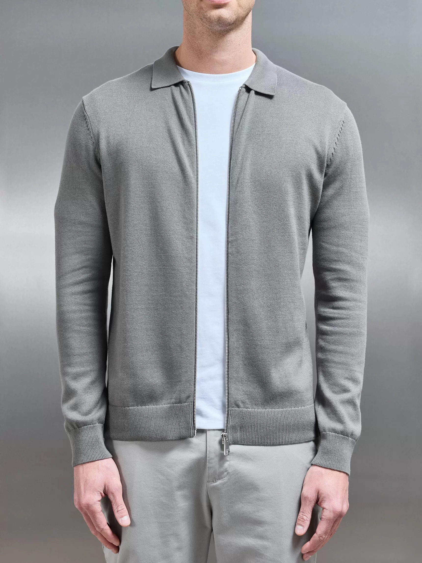 New ARNE Knitted Overshirt - Sage