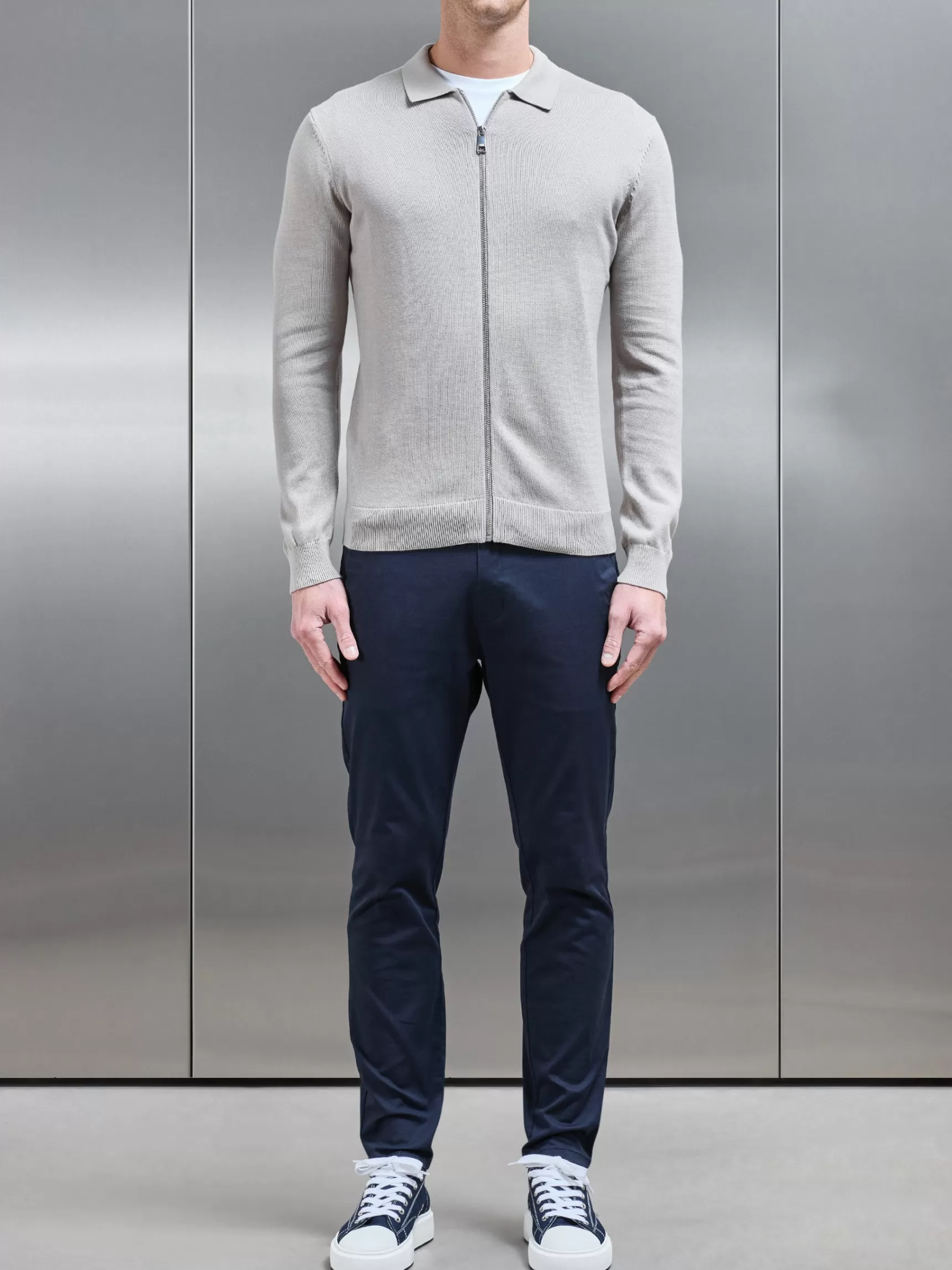 New ARNE Knitted Overshirt - Stone