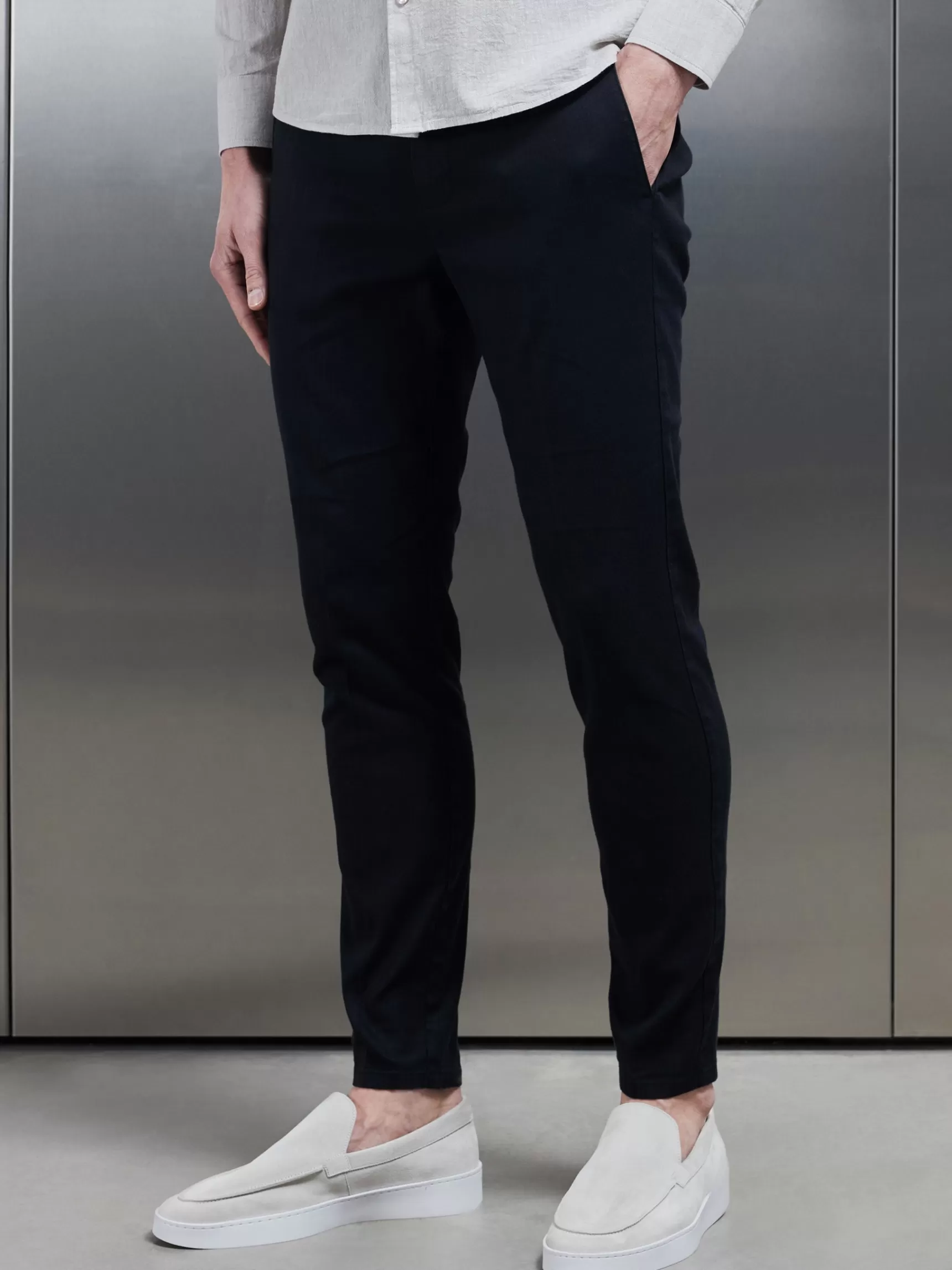 New ARNE Linen Tailored Trouser - Black