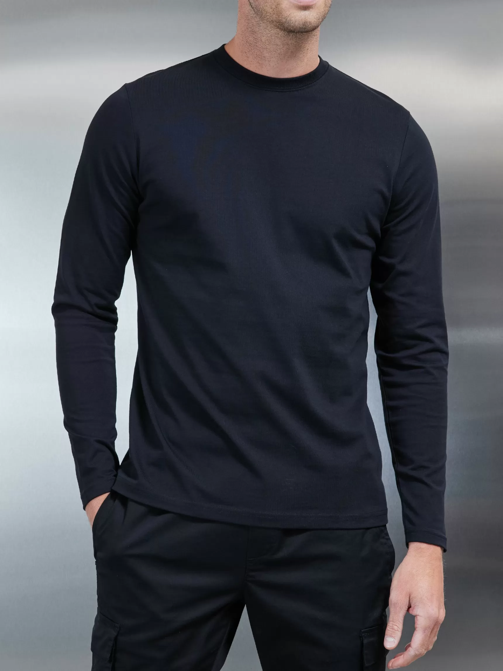 Cheap ARNE Long Sleeve Slim Fit T-Shirt - Black