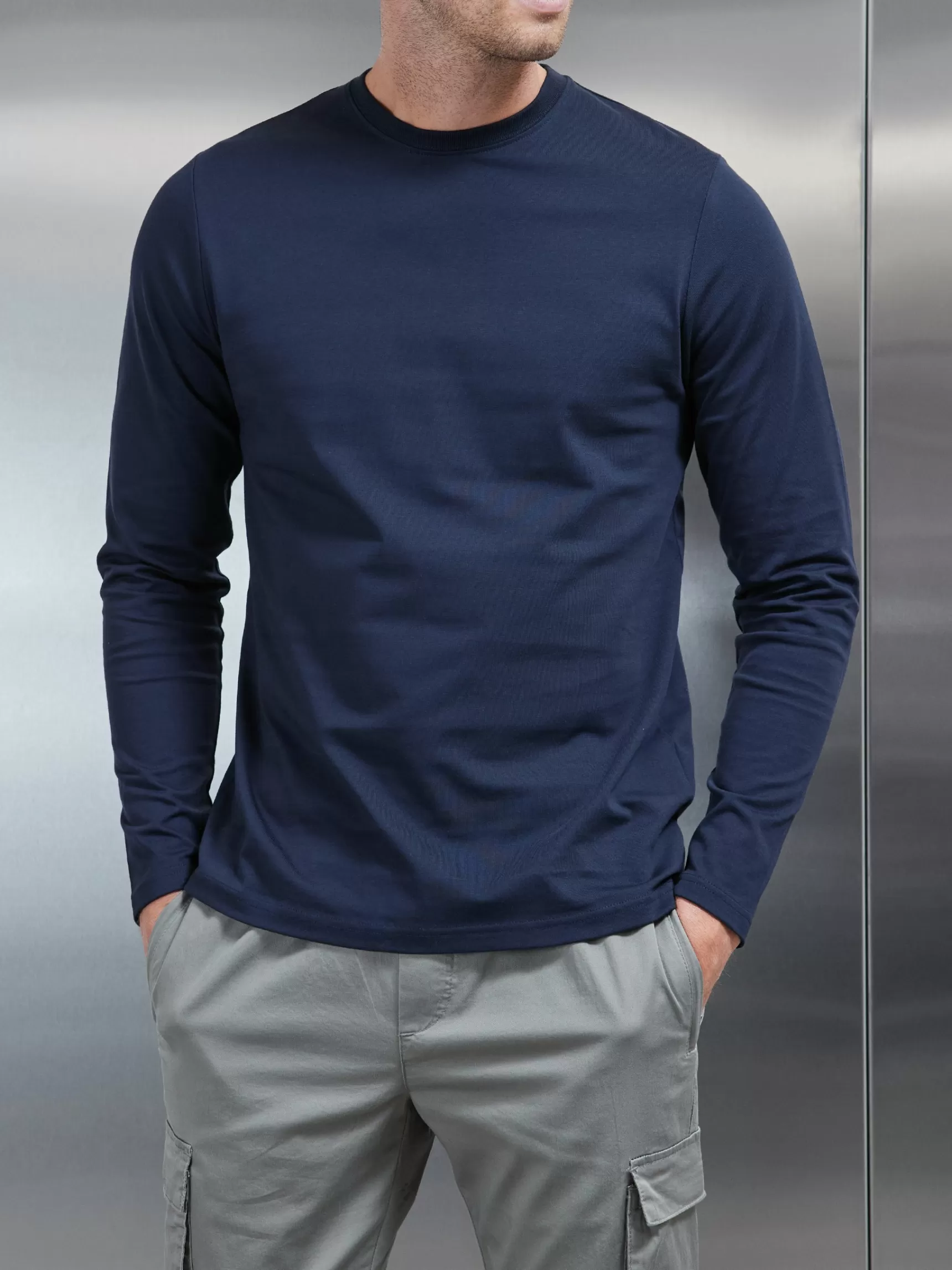 Best ARNE Long Sleeve Slim Fit T-Shirt - Navy