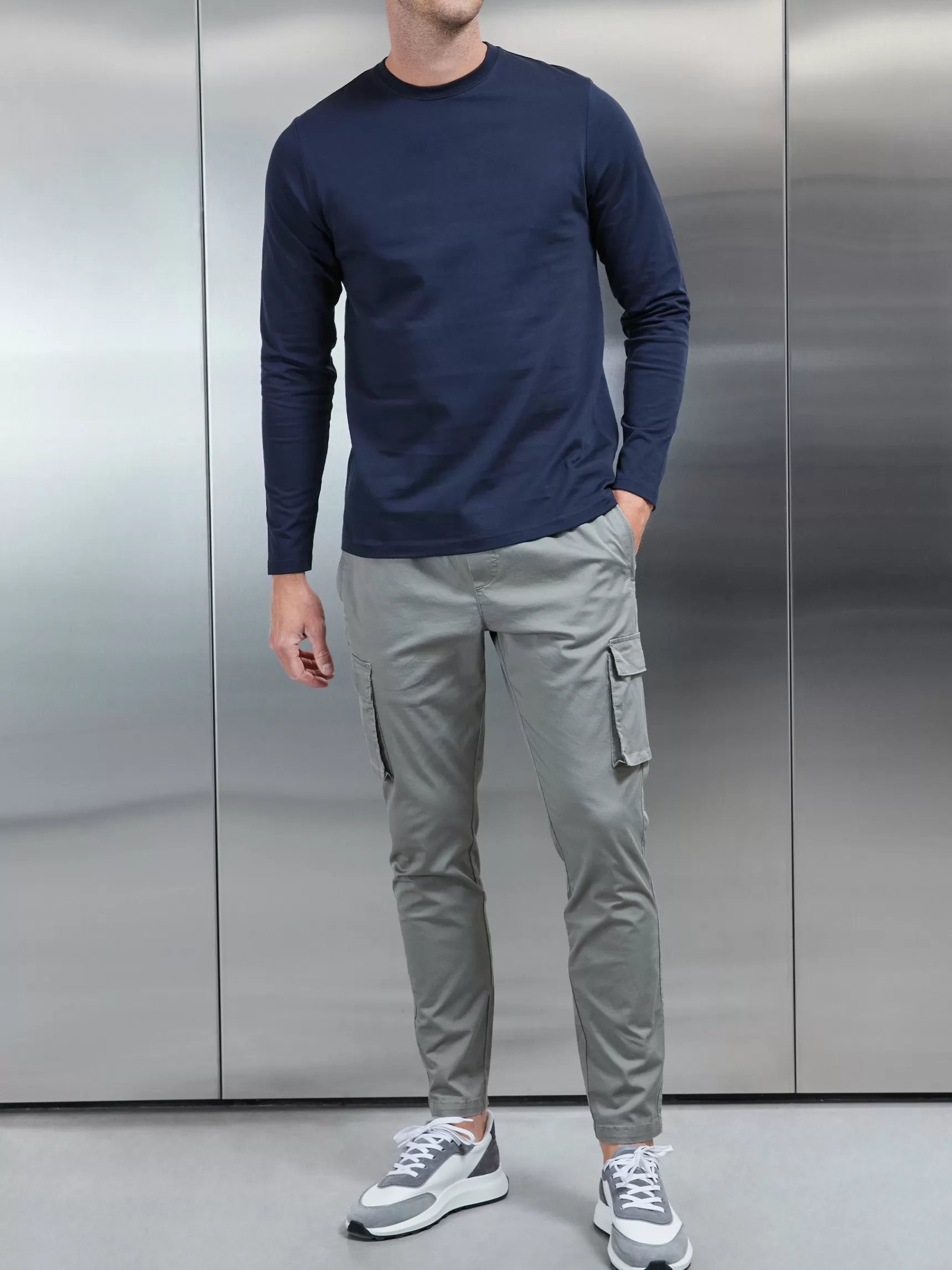 Best ARNE Long Sleeve Slim Fit T-Shirt - Navy