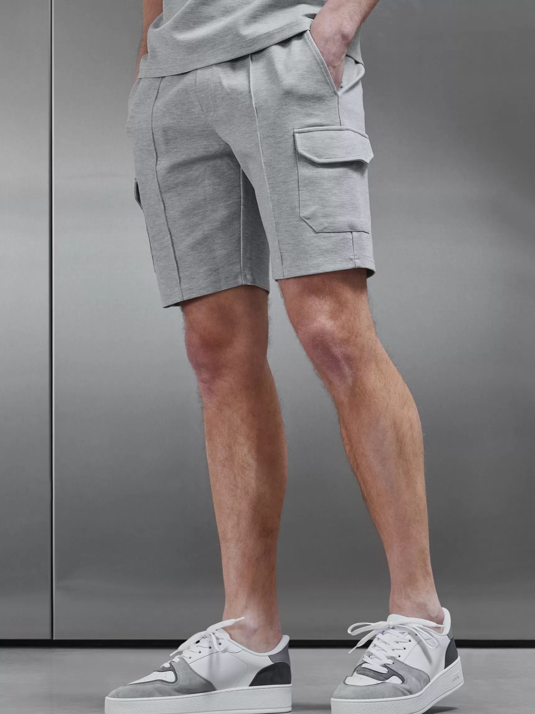 Fashion ARNE Luxe Cargo Short - Marl Grey MarlGrey