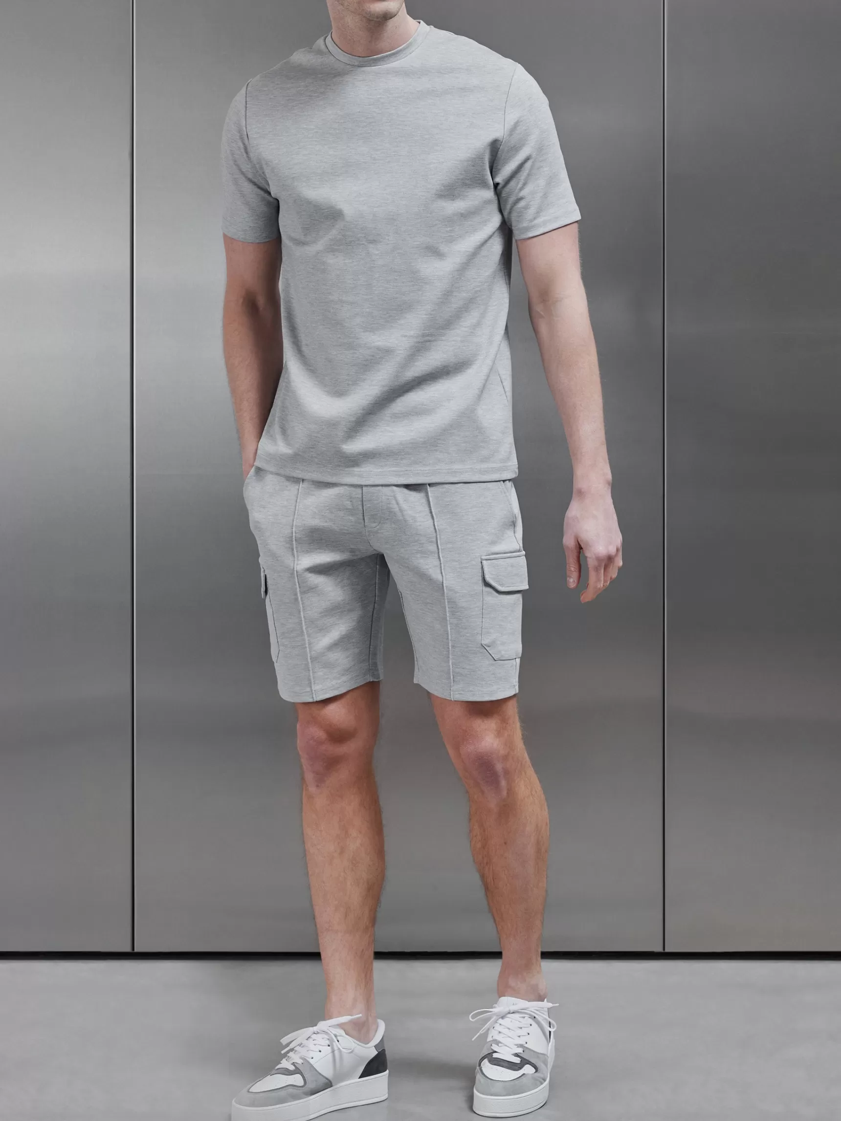 Fashion ARNE Luxe Cargo Short - Marl Grey MarlGrey