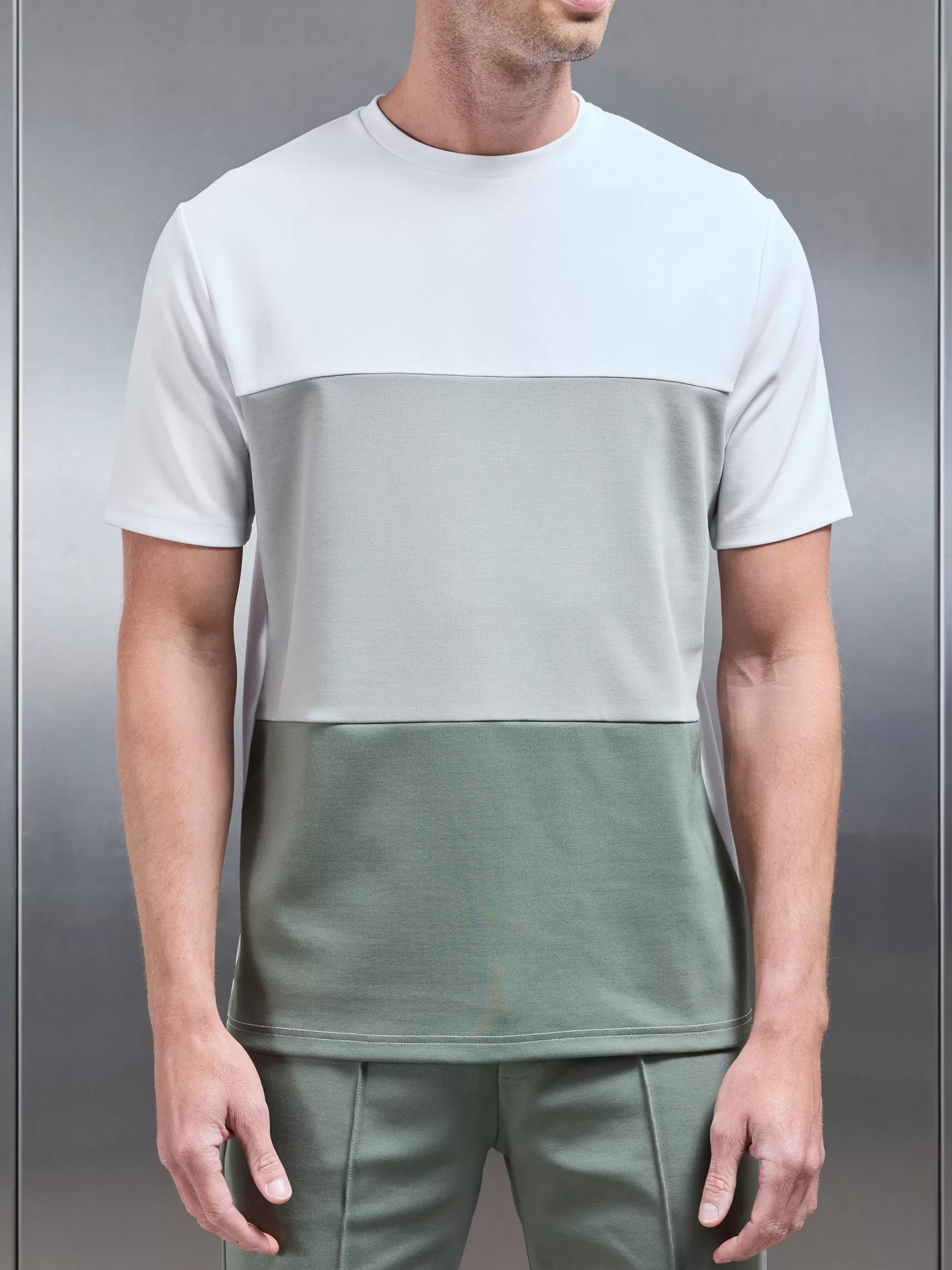 Best Sale ARNE Luxe Colour Block T-Shirt - White