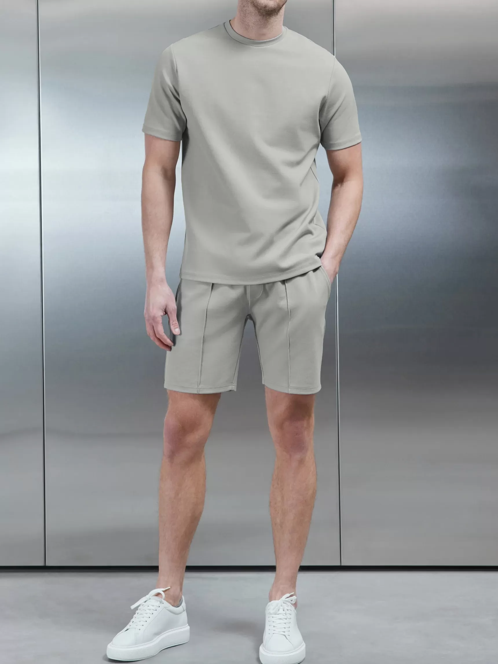 Shop ARNE Luxe Essential T-Shirt - Stone