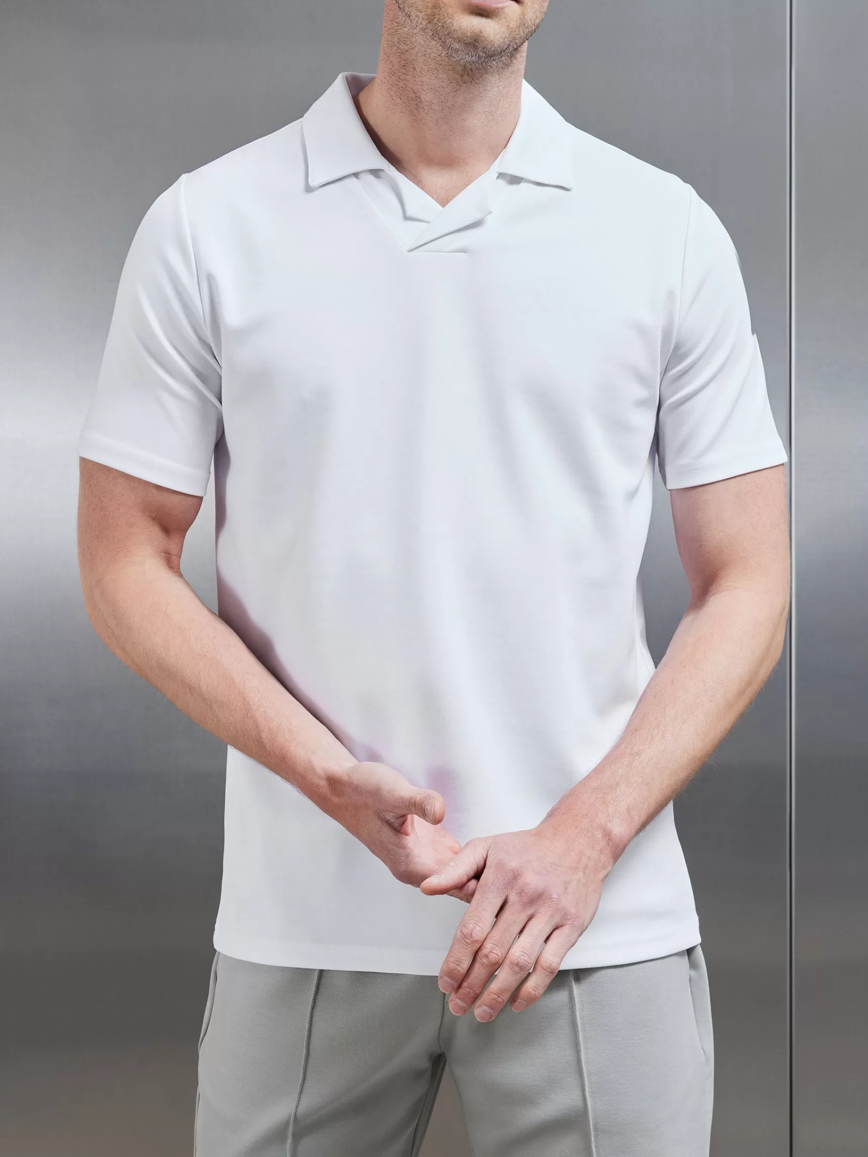 Best ARNE Luxe Revere Collar Polo Shirt - White