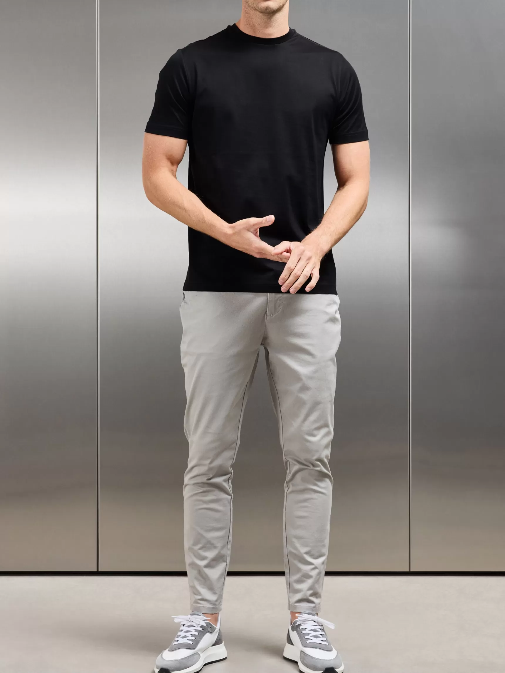 Cheap ARNE Mercerised Cotton T-shirt - Black
