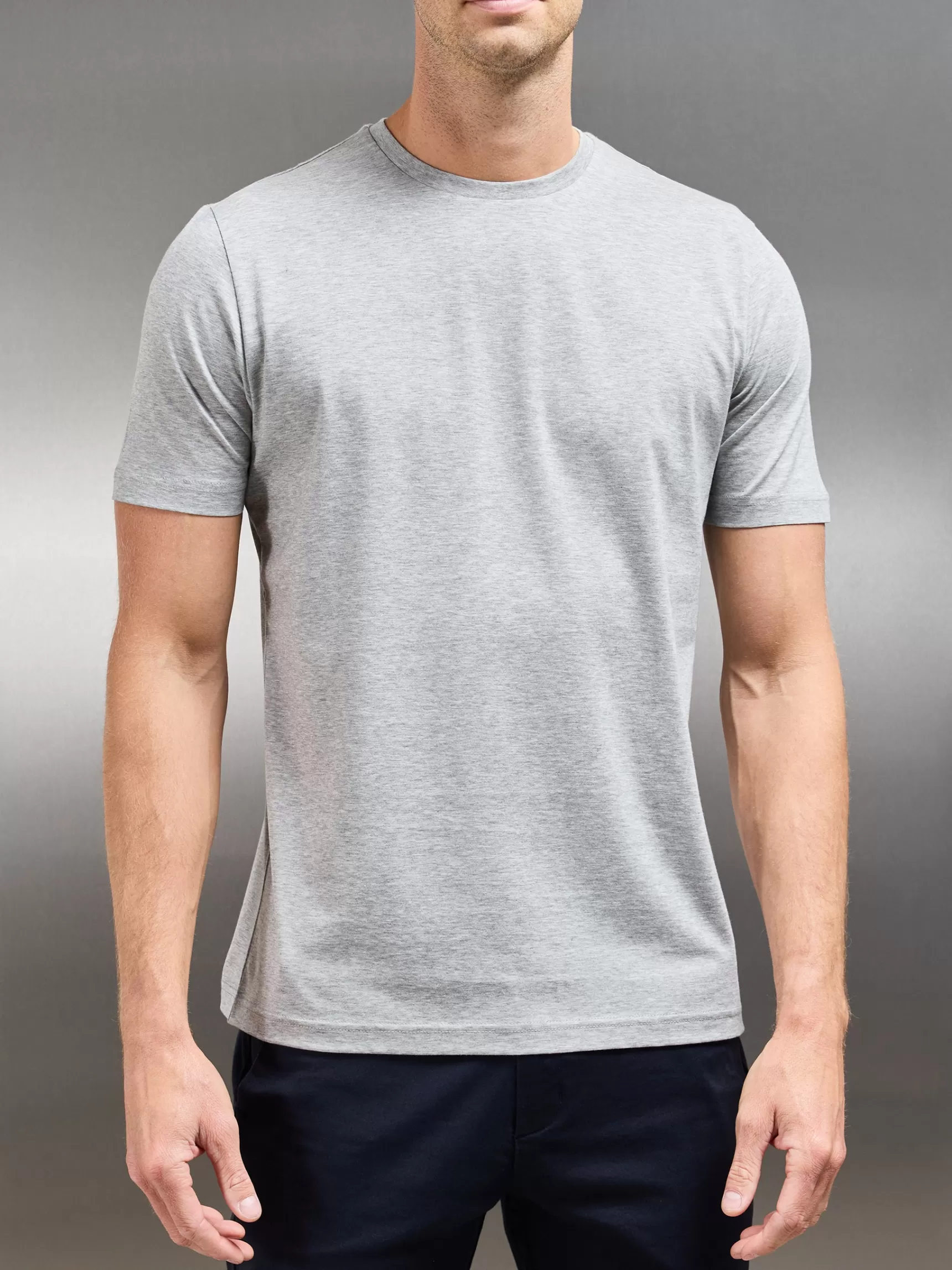 Best Sale ARNE Mercerised Cotton T-shirt - Marl Grey MarlGrey