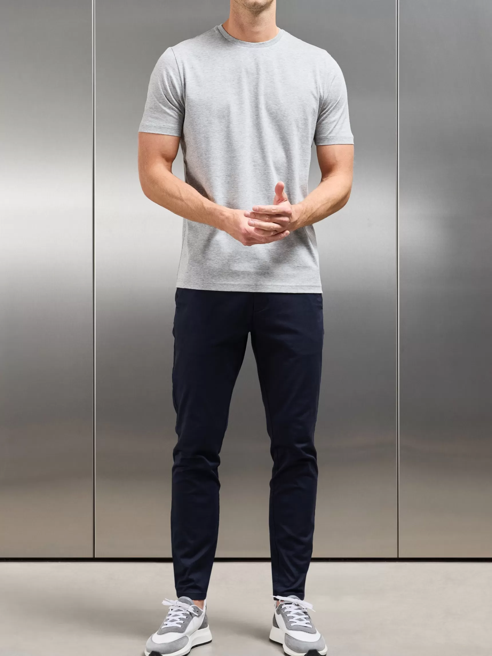 Best Sale ARNE Mercerised Cotton T-shirt - Marl Grey MarlGrey