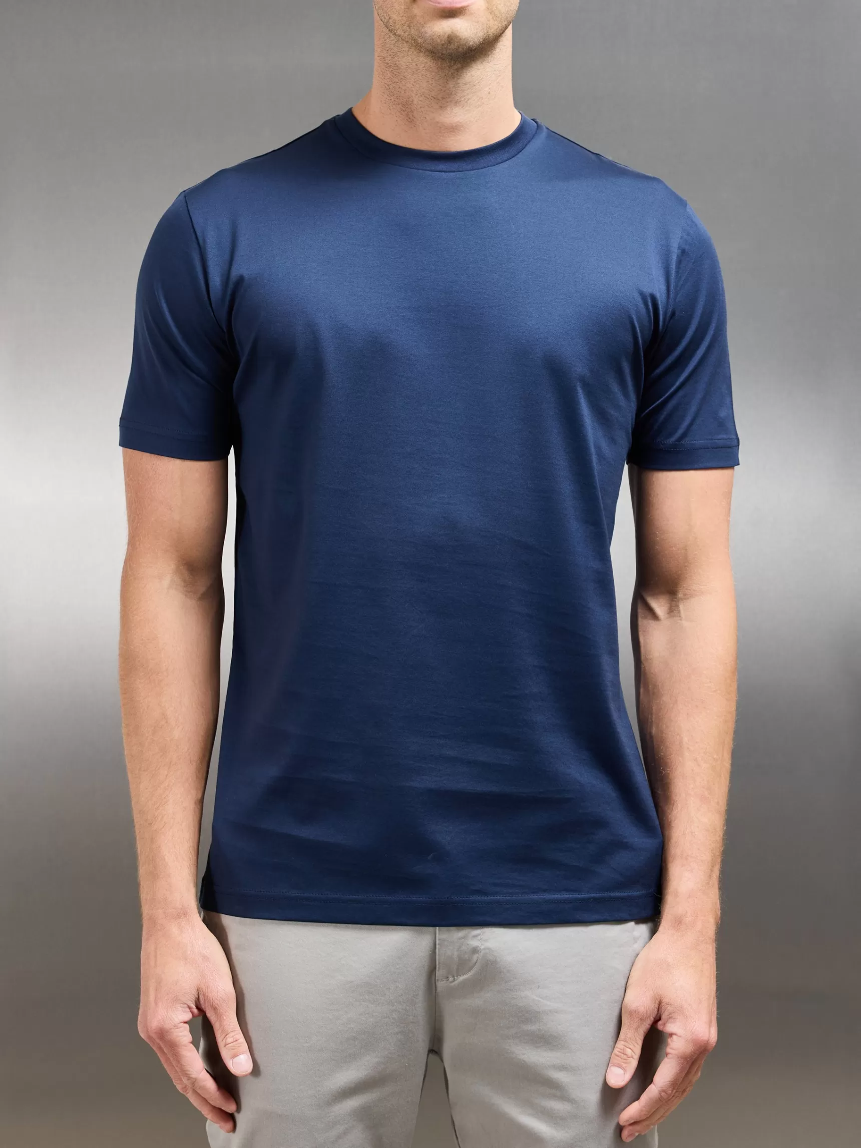 Hot ARNE Mercerised Cotton T-shirt - Navy