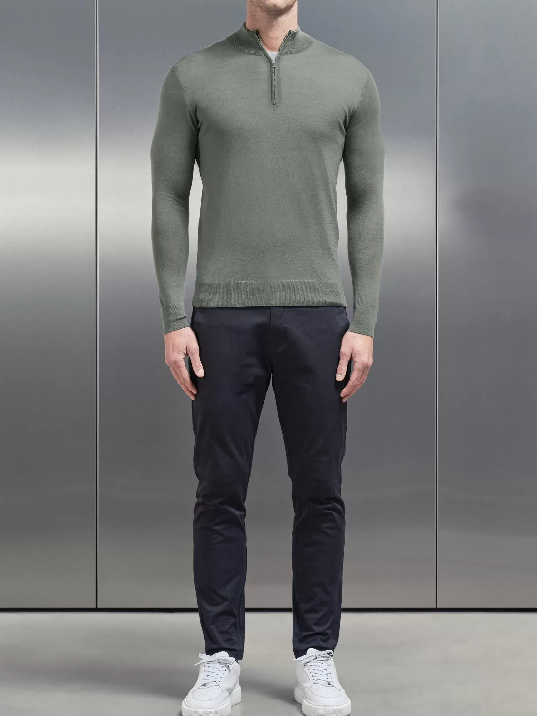 Discount ARNE Merino Wool Funnel Neck - Sage