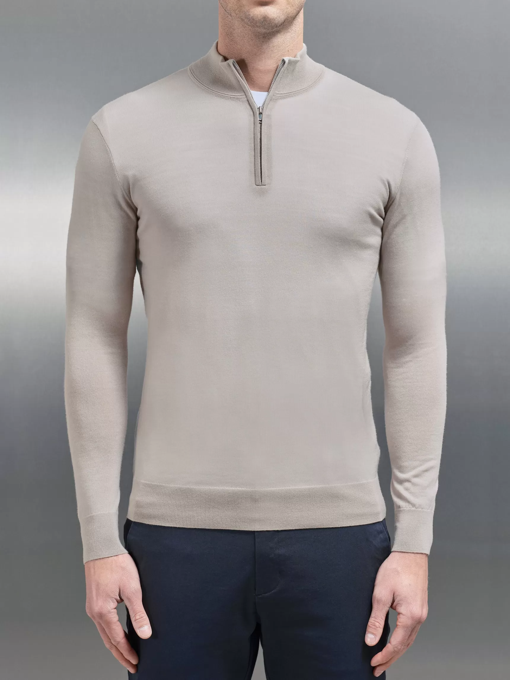 Best ARNE Merino Wool Funnel Neck - Stone